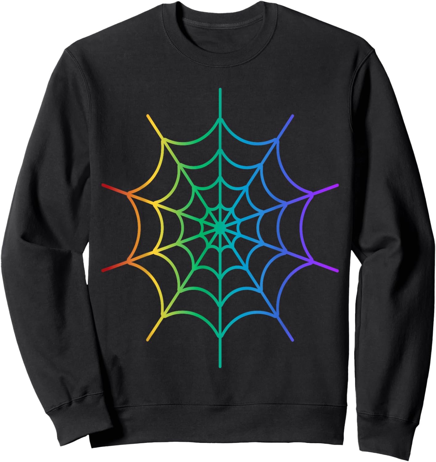 Kids Cool Halloween Spider Web Costume Rainbow Spider Sweatshirt - Sweatshirt | Black