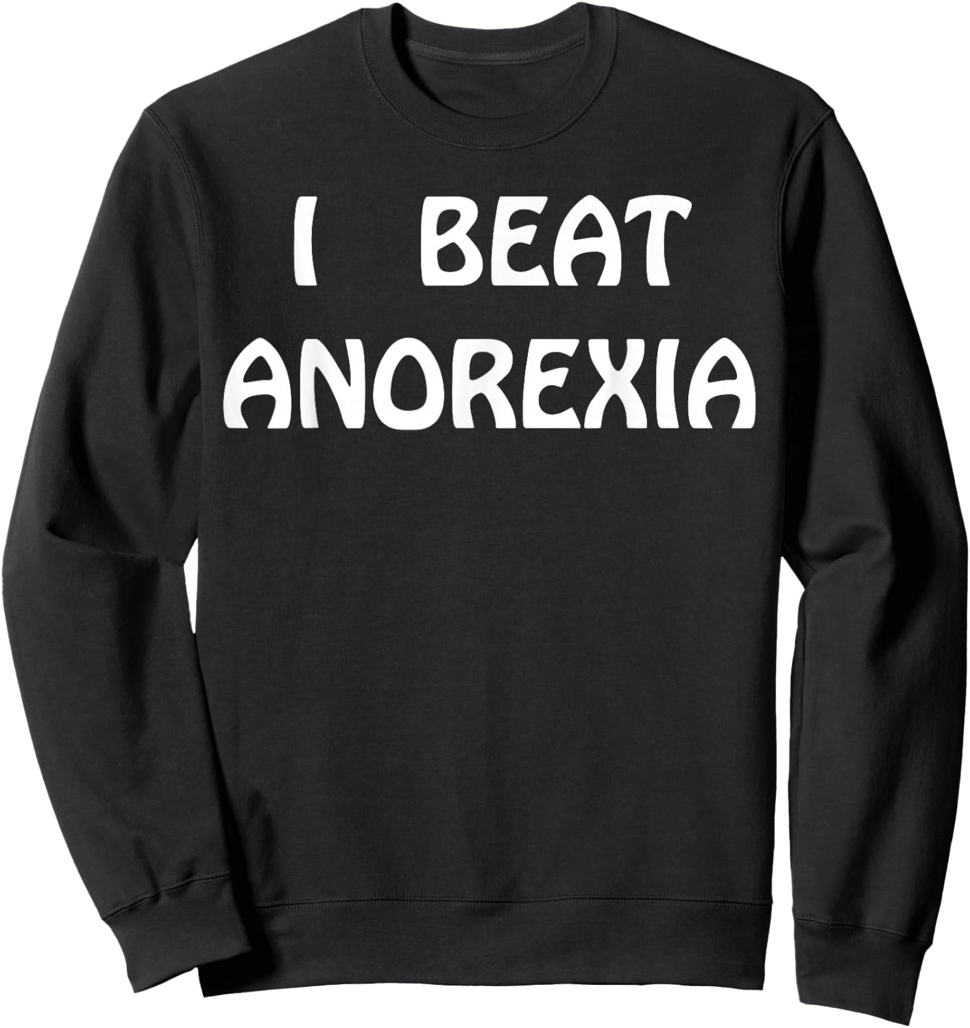 Funny I Beat Anorexia Shirt - Kids - Black - Animal - Short Sleeve - - Regular Fit - Small Sweatshirt - Sweatshirt | Black