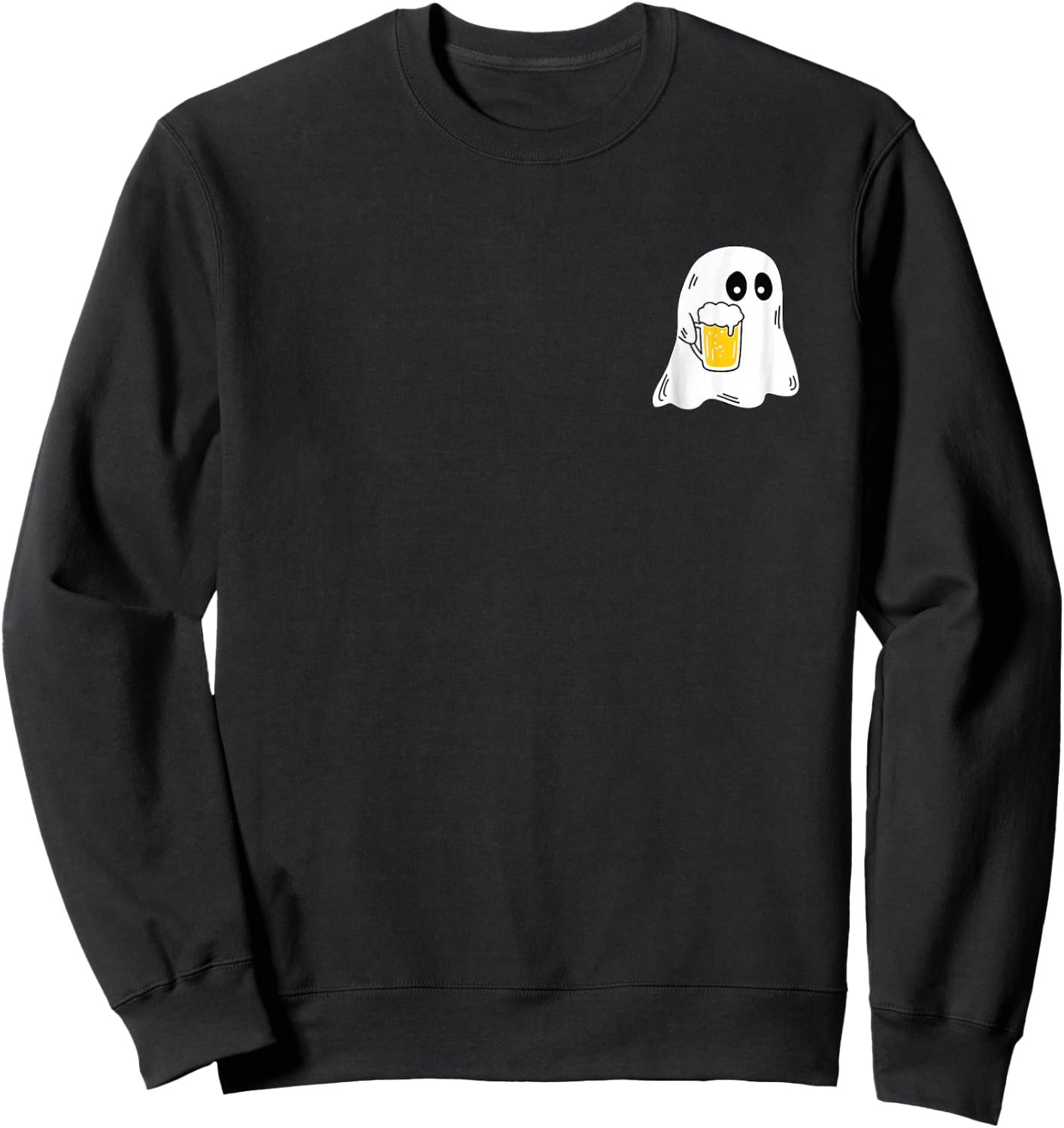 Ghost Drinking Beer Funny Halloween Costume Beer Lover Sweatshirt - Sweatshirt | Black