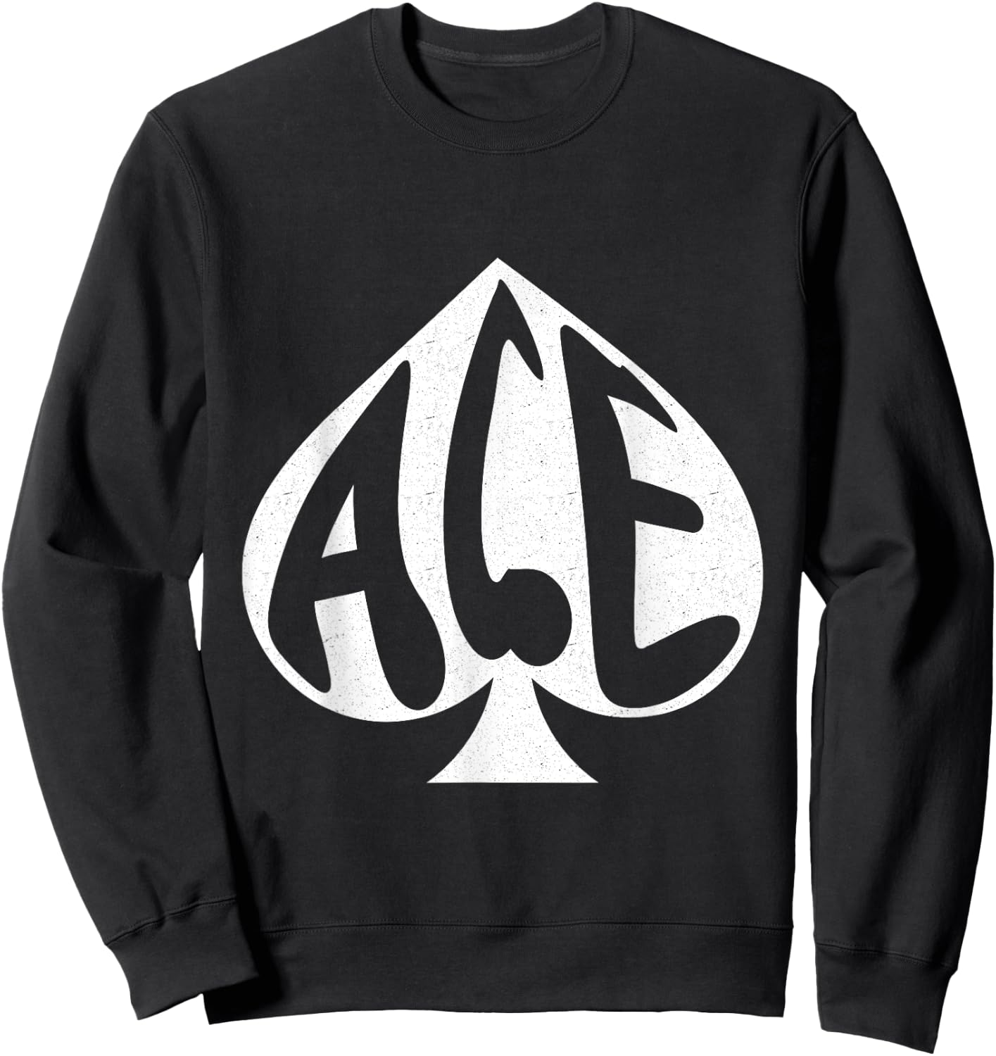 Vintage Ace of Spades Texas Hold'em Playing Card Sweatshirt - Sweatshirt | Black