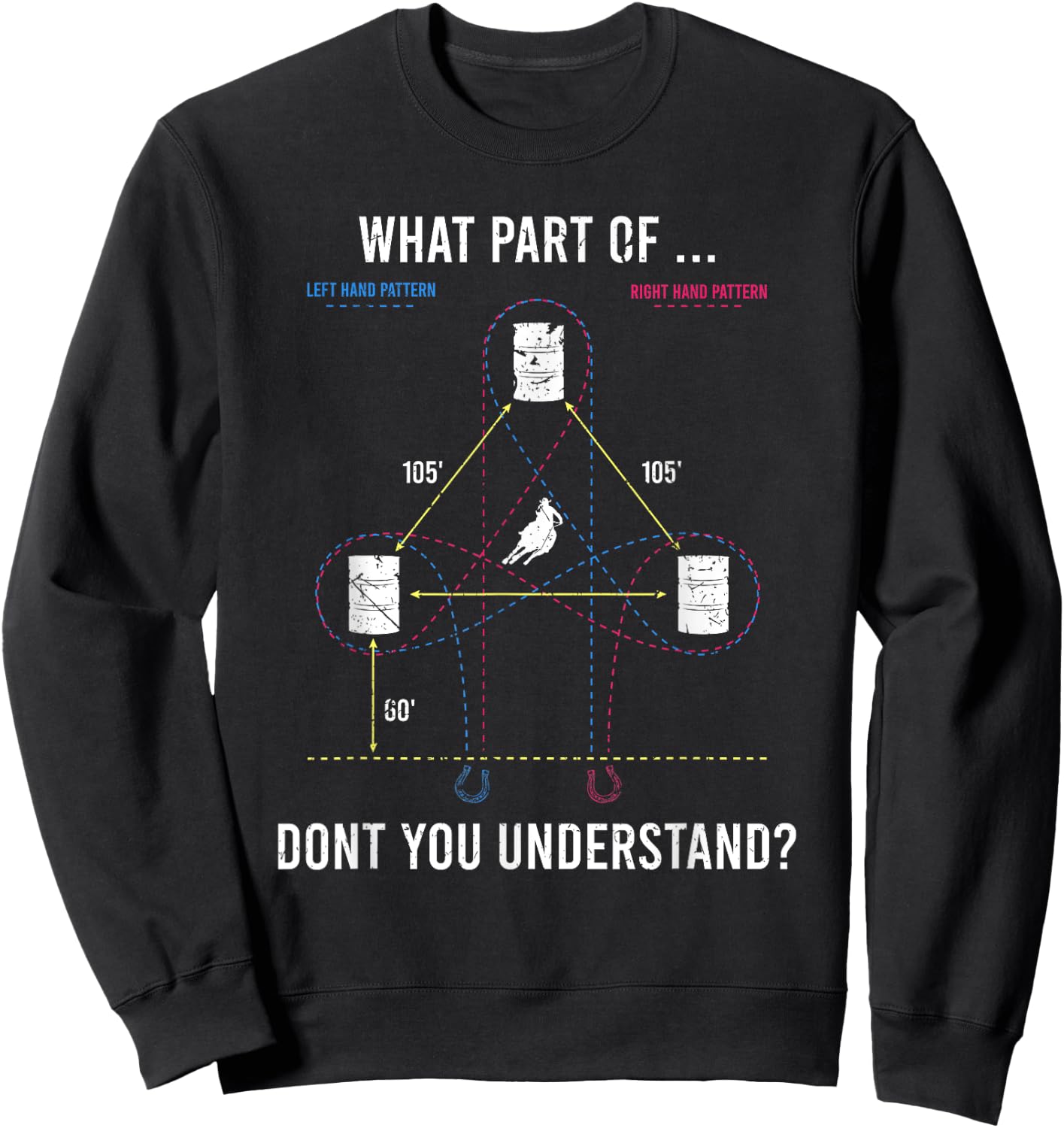 What Part Of Barrel Racing Dont You Understand Rodeo Cowgirl Sweatshirt - Sweatshirt | Black