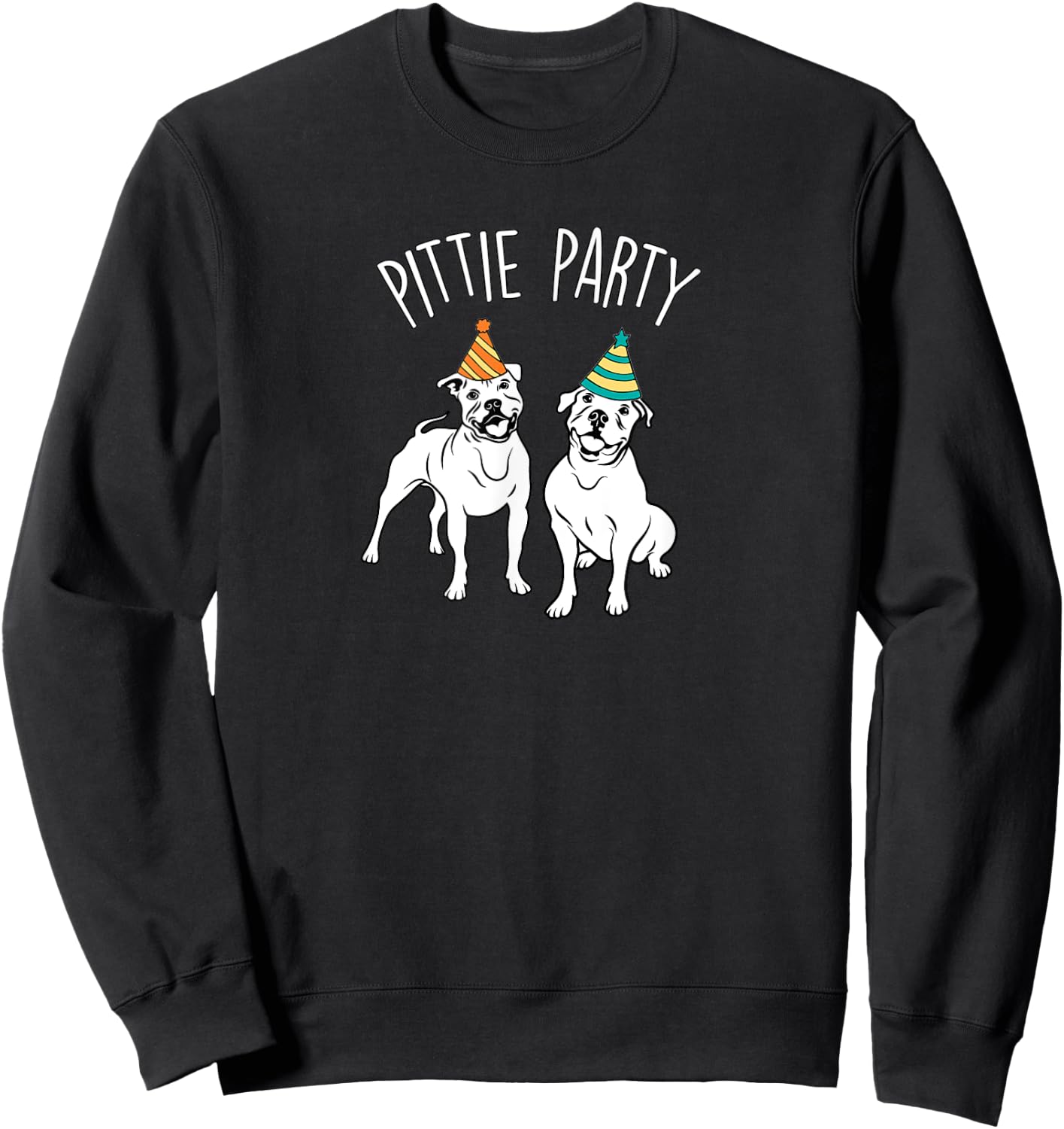 Cute Pitbull Party Dog Lover Men Women Kids Sweatshirt - Sweatshirt | Black