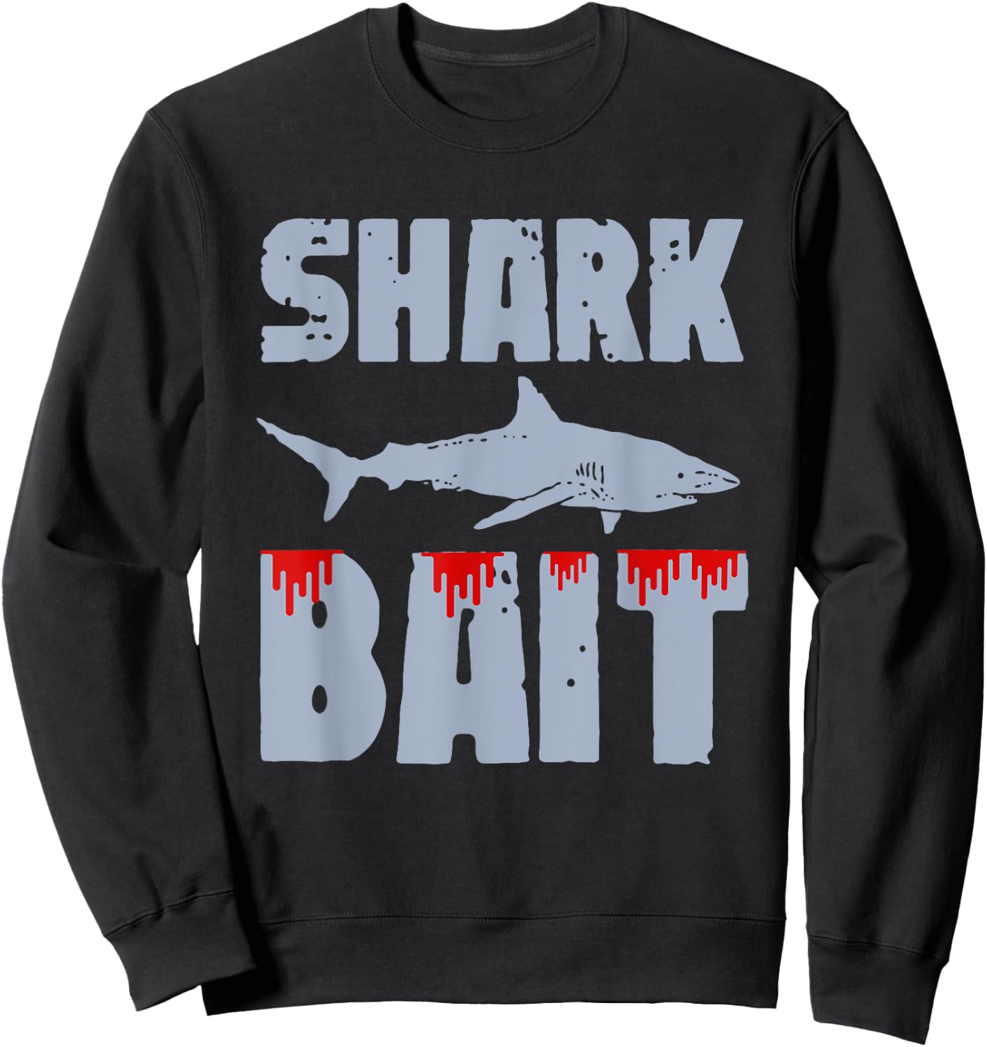 shark bait funny beach vacation summer shark lover Men Women Sweatshirt - Sweatshirt | Black