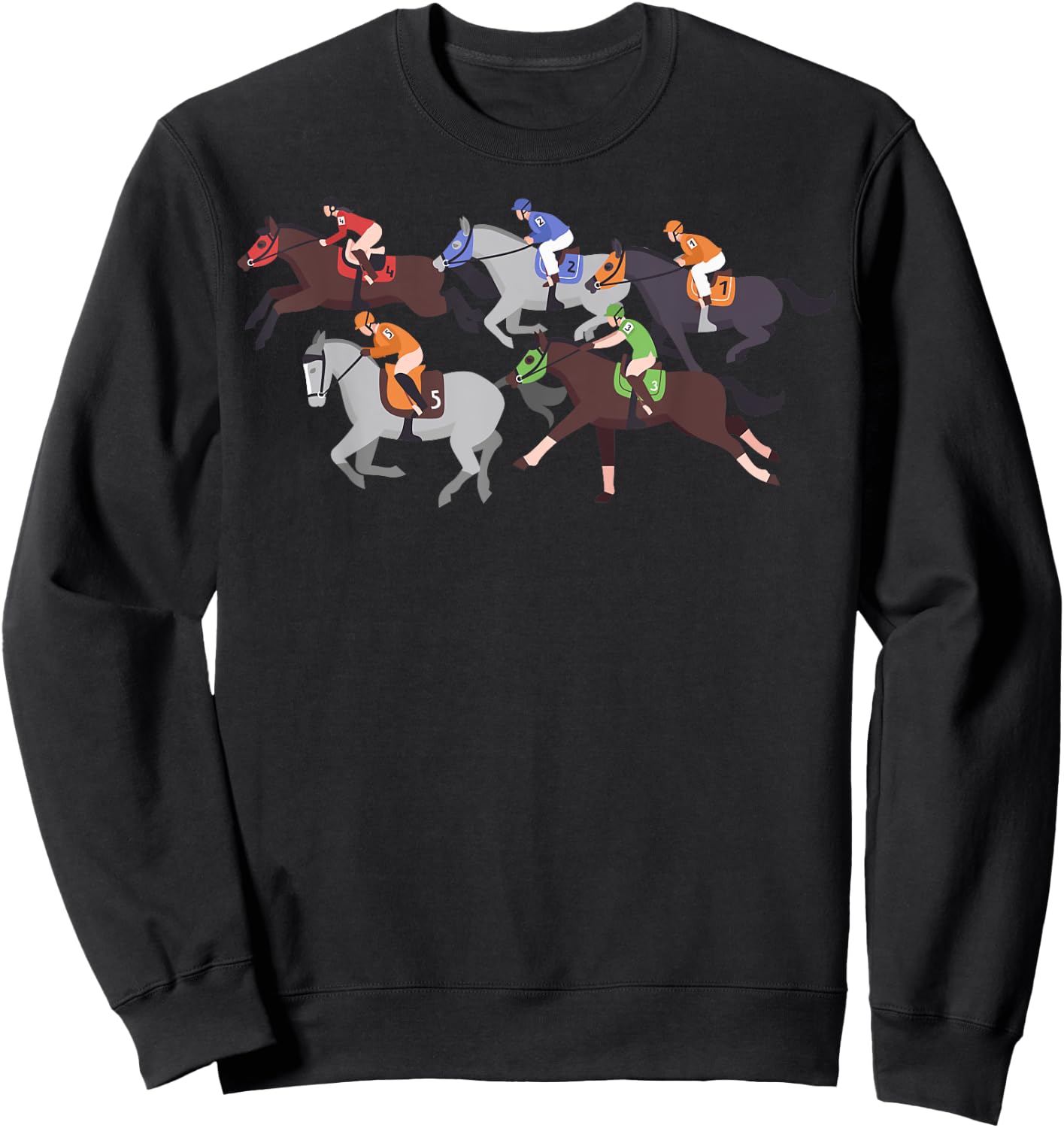 Funny Horse Racing Jockey Racer Derby Rider Race Track Sweatshirt - Sweatshirt | Black