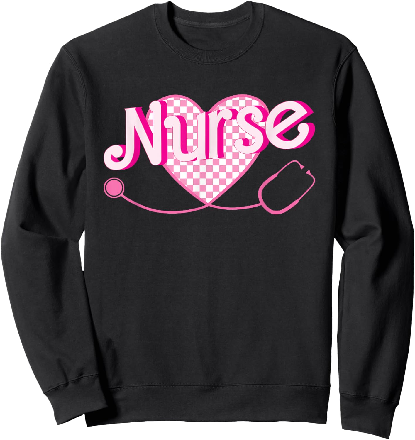 Nurse School Nursing Groovy Nurse Retro Pink Nurse Sweatshirt - Sweatshirt | Black