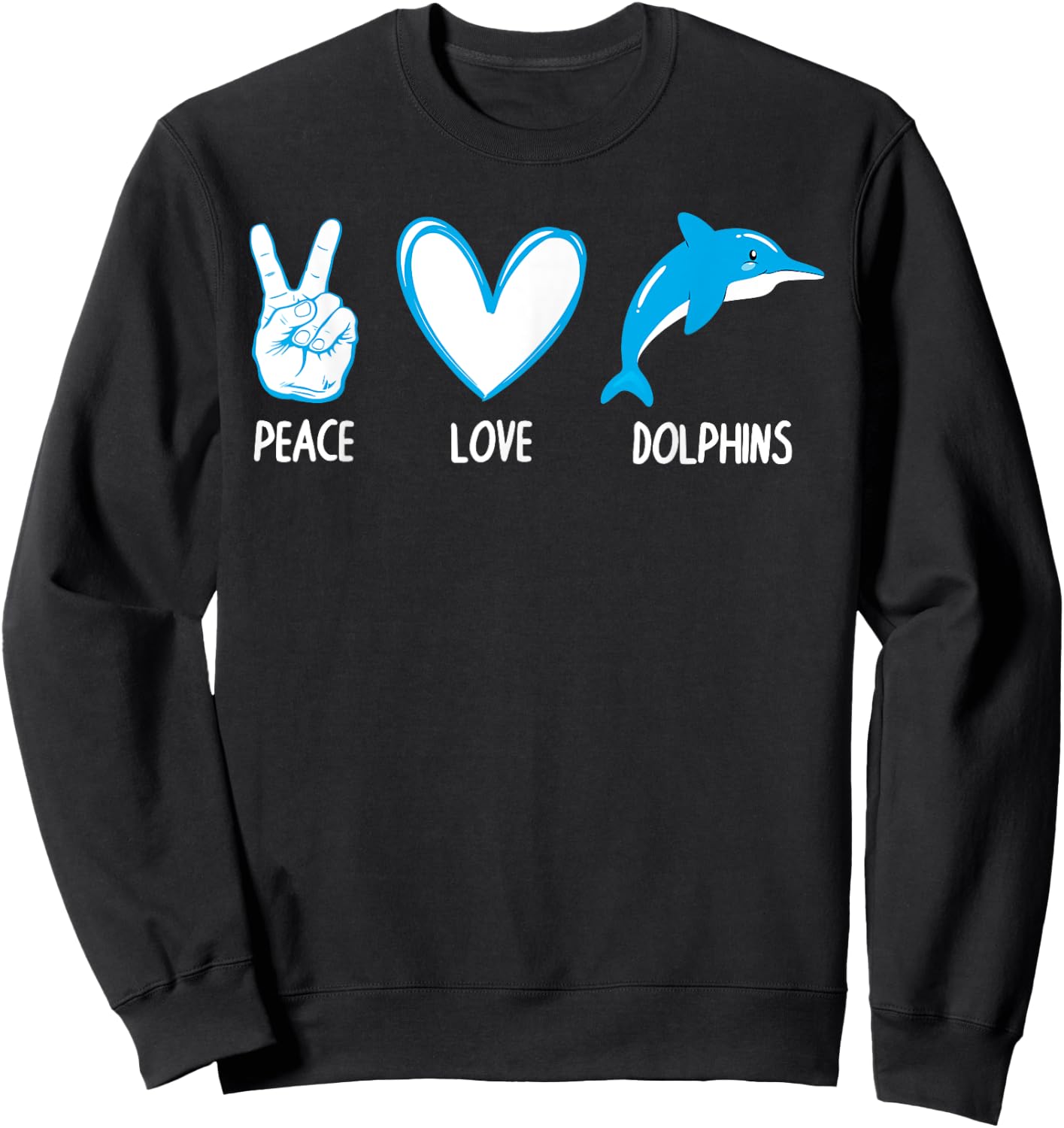 Cute Dolphin Design Women Kids Aquatic Dolphin Lover Sweatshirt - Sweatshirt | Black