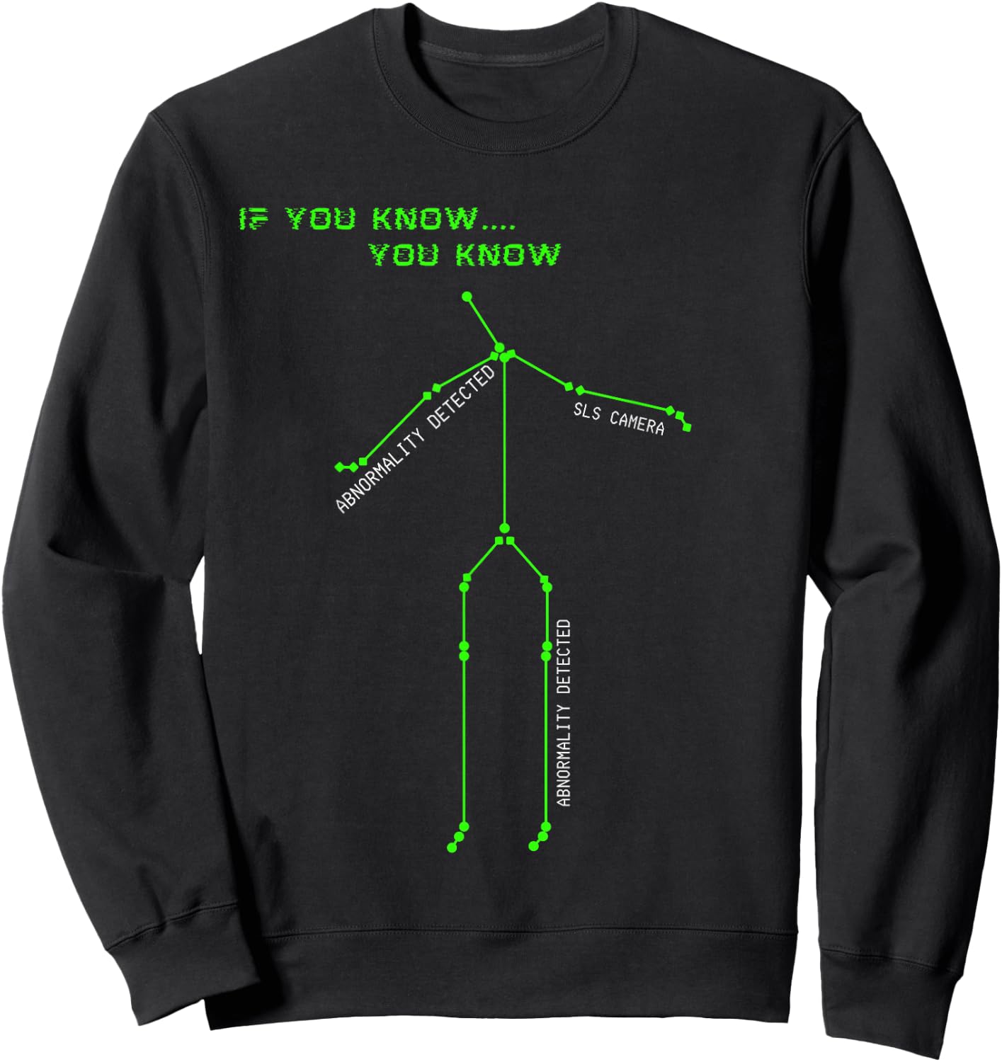 Ghost Hunting SLS Camera Stick Man Novelty Spooky Sweatshirt - Sweatshirt | Black