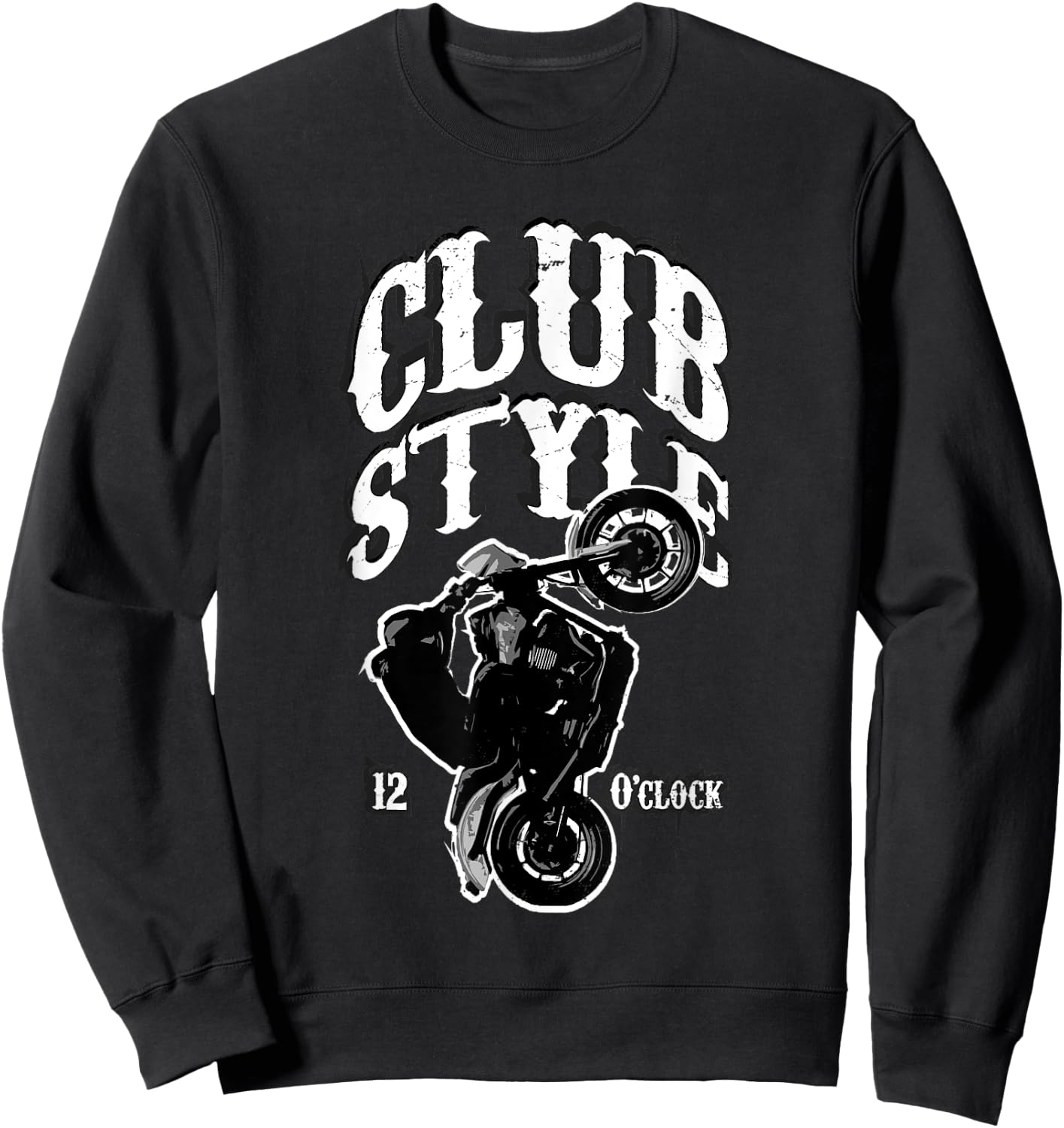 Wheelie Motorcycle Rider Stunt Rider Clubstyle Motorcycle Sweatshirt - Sweatshirt | Black