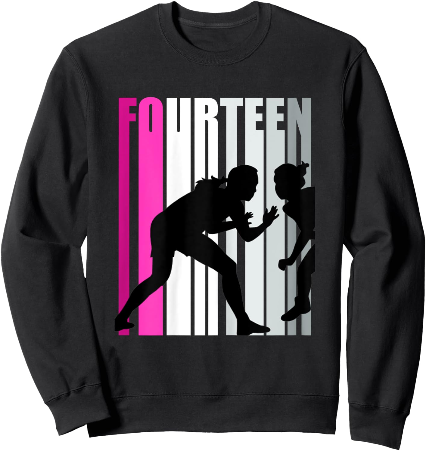 Girls Wrestling 14th Birthday Wrestler Queen Sports Teen Sweatshirt - Sweatshirt | Black