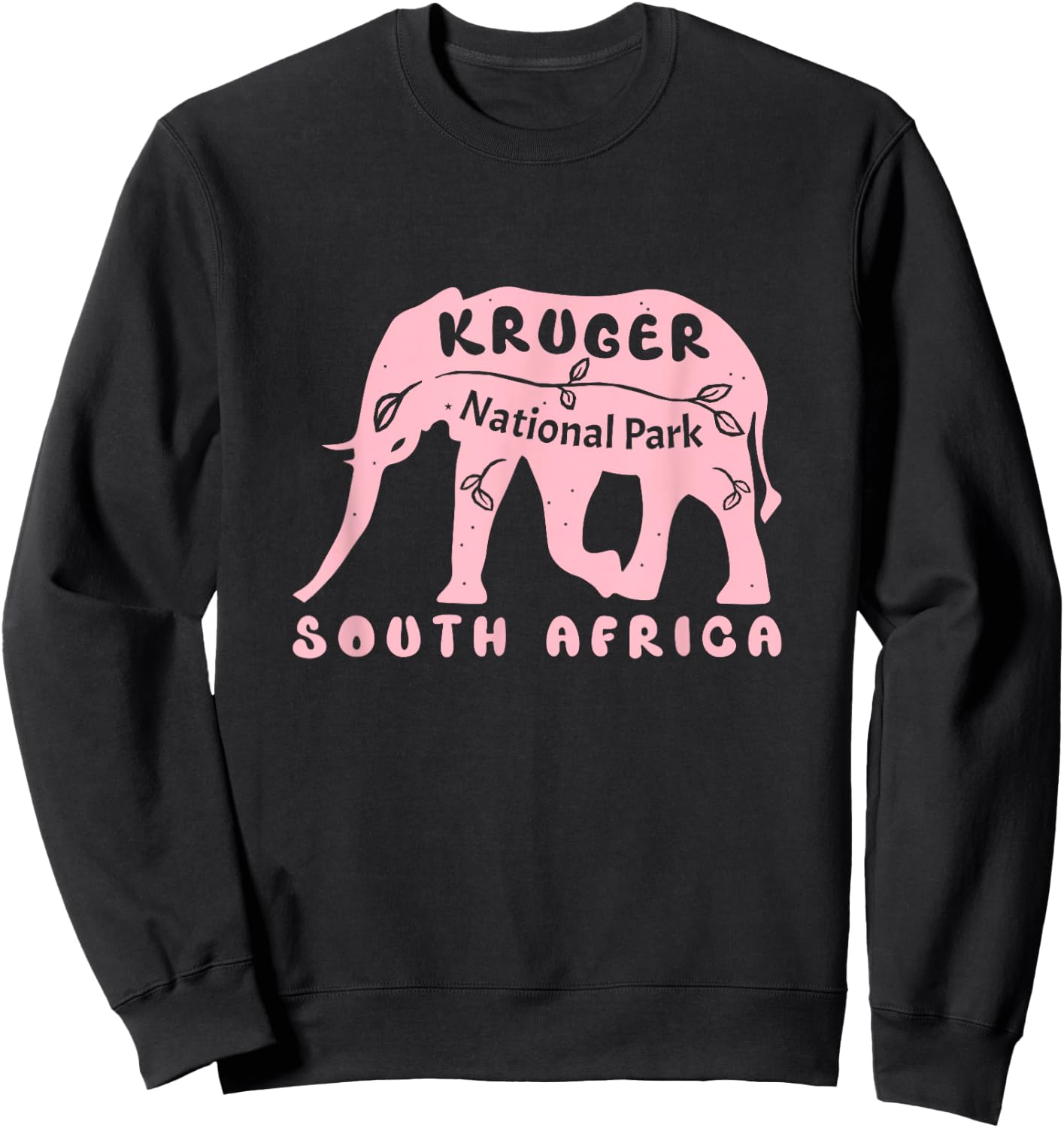 Kruger National Park South Africa Elephant Pink Sweatshirt - Sweatshirt | Black