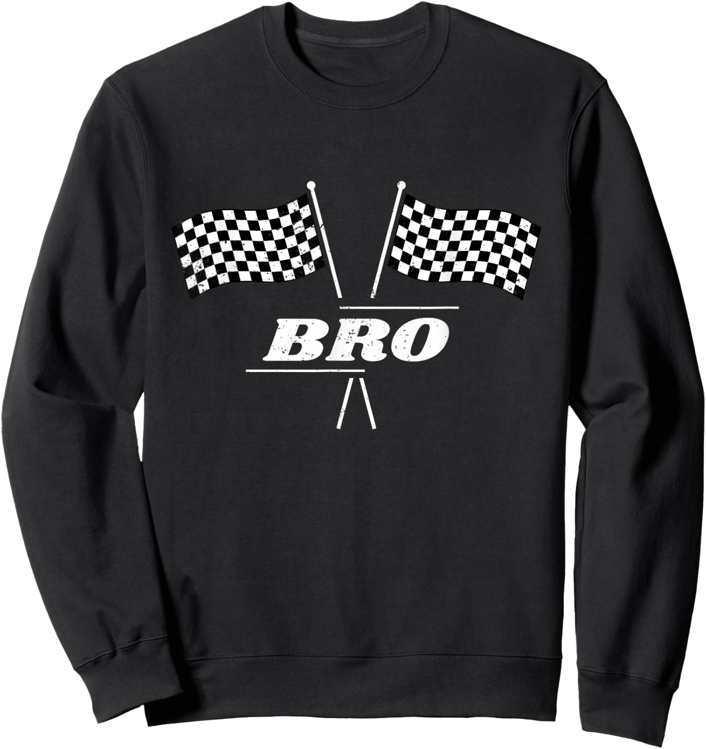 Pit Crew Bro Racing Car Family Matching Birthday Party Sweatshirt - Sweatshirt | Black