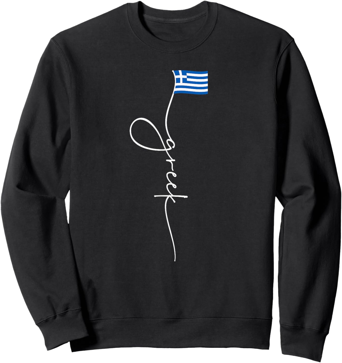 Greece Signature Greek Flag Sweatshirt - Sweatshirt | Black