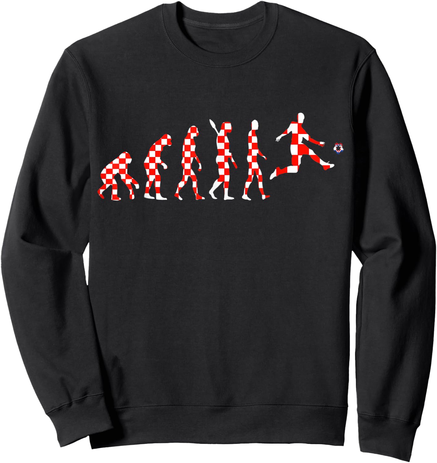 Hrvatska Soccer Team Evolution Croatian Flag Croatia Sweatshirt - Sweatshirt | Black