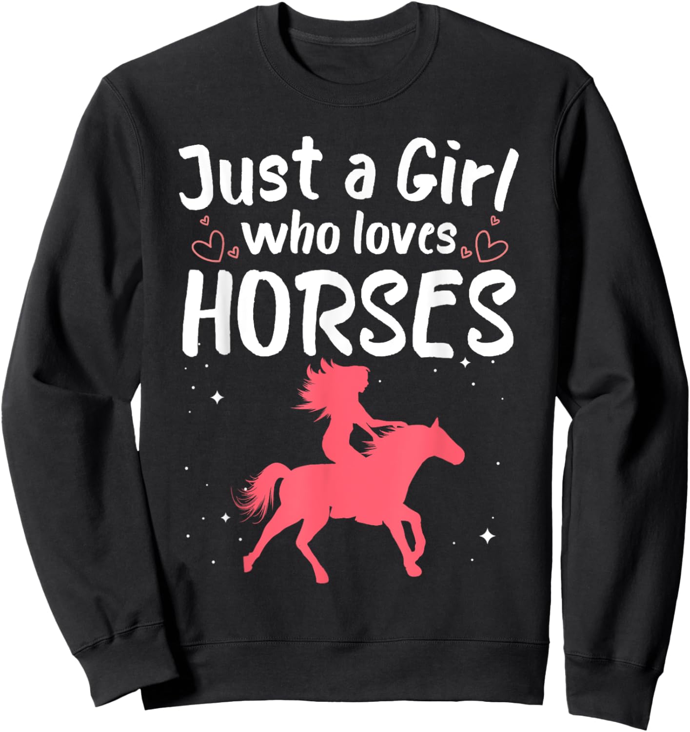 Cute Horse Design Girls Horse Riding Equestrian Sweatshirt - Sweatshirt | Black