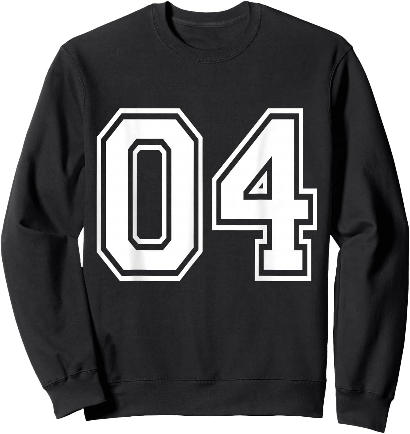 Number 04 Varsity Sports Team Jersey 4th Birthday 4 Years Sweatshirt - Sweatshirt | Black