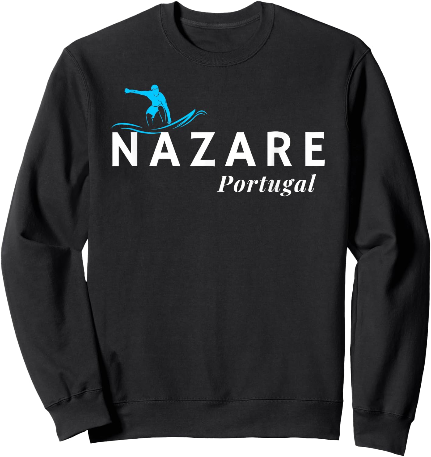 Nazare Portugal Wave Surf Surfing Surfer Sweatshirt - Sweatshirt | Black