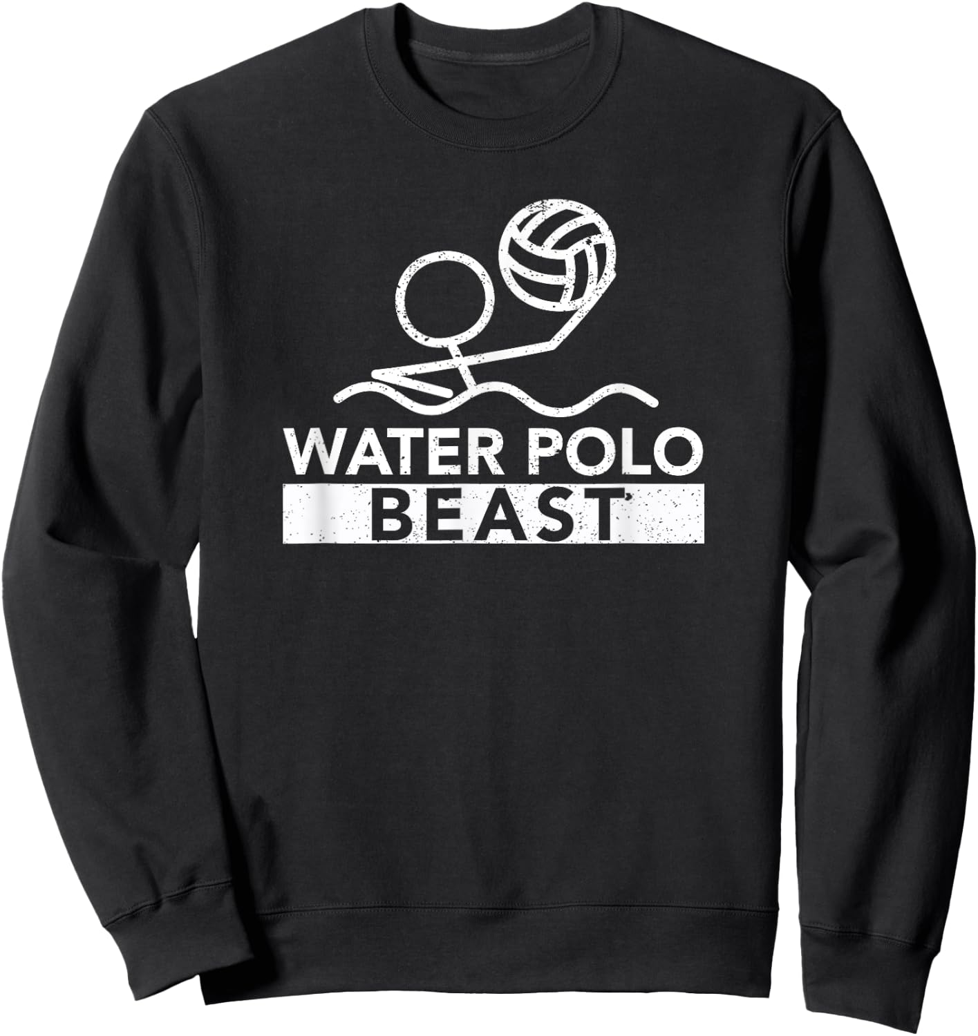 Water Polo Beast Funny Sport Swimming Team Player Coach Fan Sweatshirt - Sweatshirt | Black