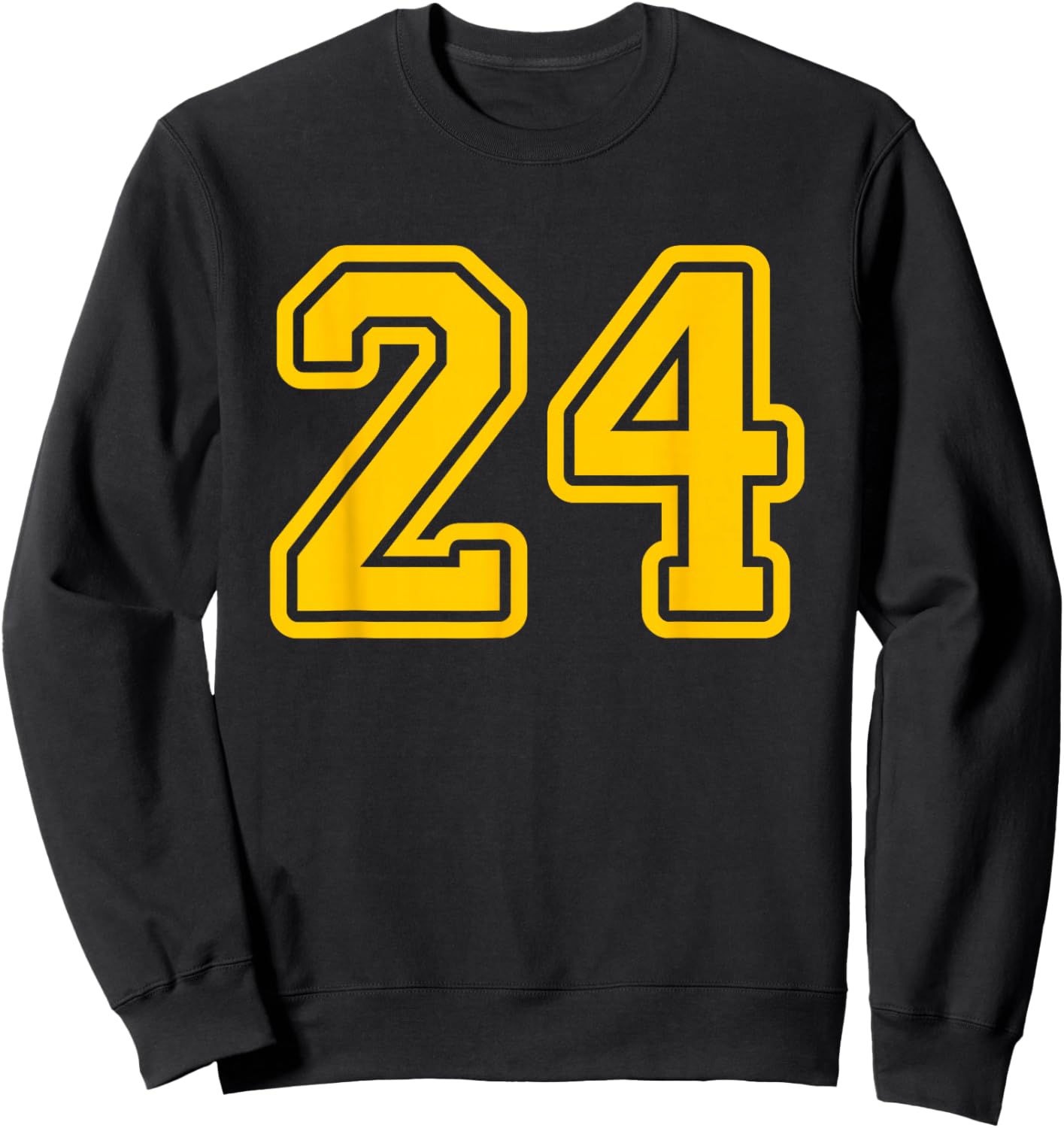 Number #24 Yellow Sport Varsity Number 24 Sweatshirt - Sweatshirt | Black