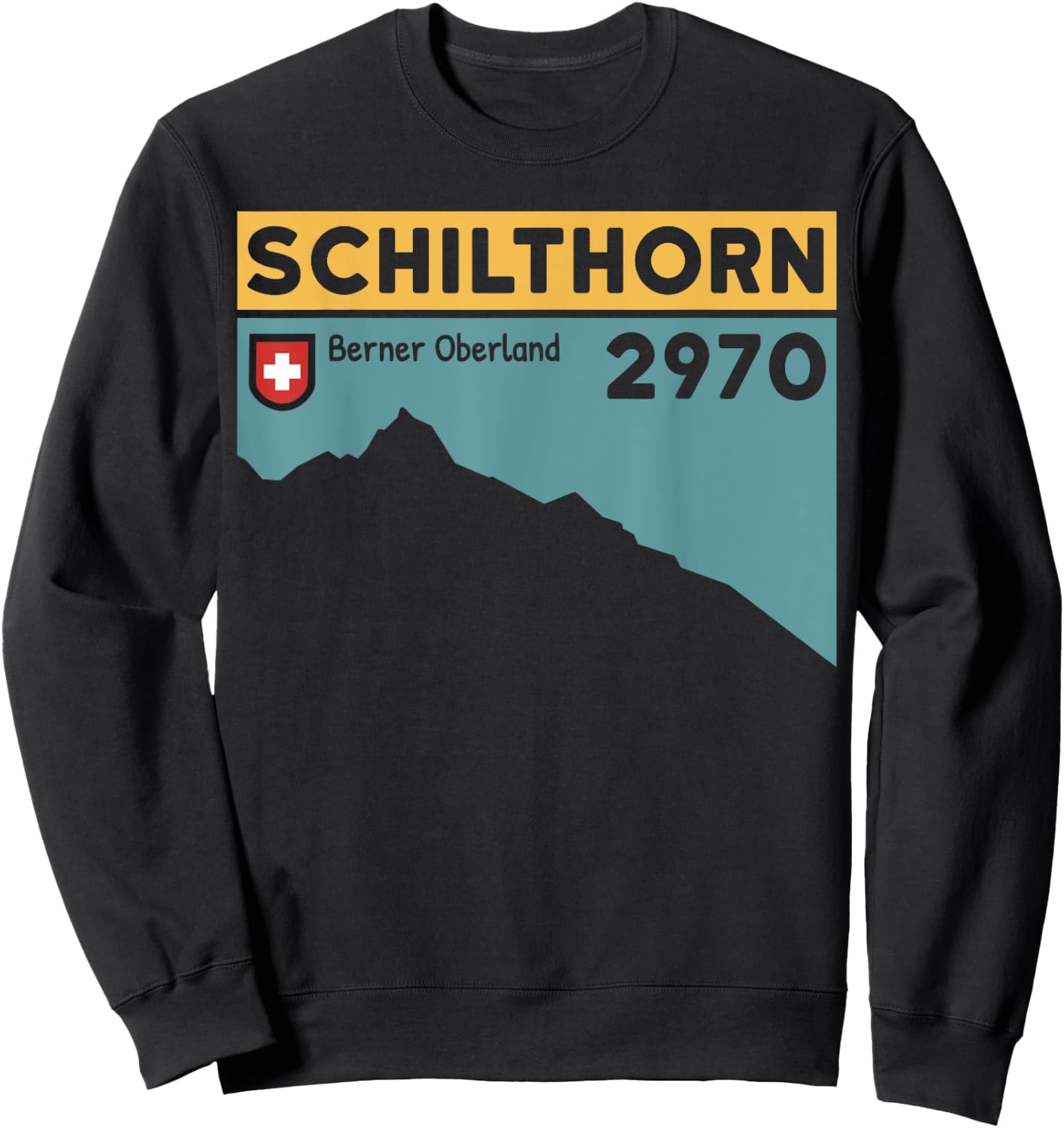 Mount Schilthorn Piz Gloria Hike Swiss Climbing Hiking Gifts Sweatshirt - Sweatshirt | Black