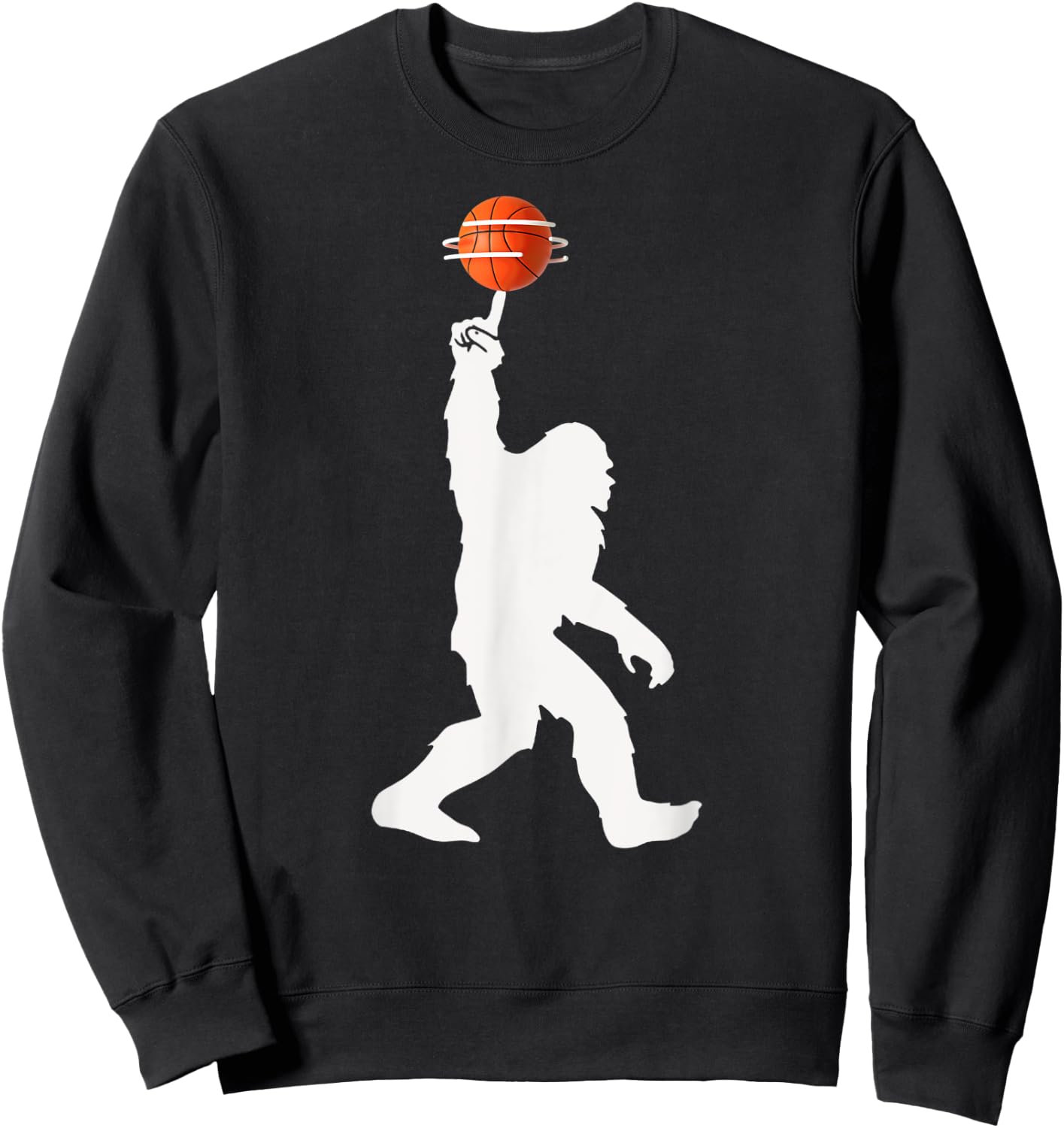 Bigfoot Basketball Silhouette Ball Spinning Sweatshirt - Sweatshirt | Black