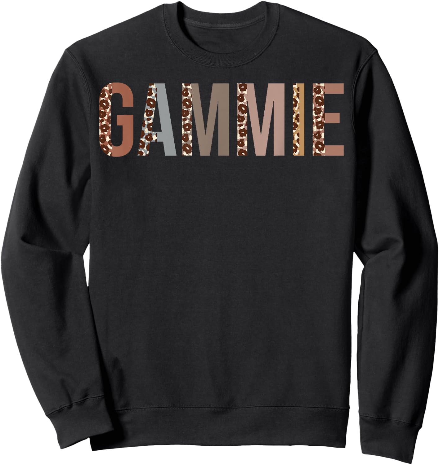 Gammie Leopard Print Mom Cute Mothers Day Funny Grandma Sweatshirt - Sweatshirt | Black