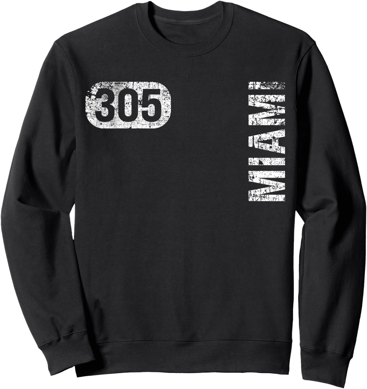 Miami Florida 305 Area Code Vintage Retro Sweatshirt - Sweatshirt | Black