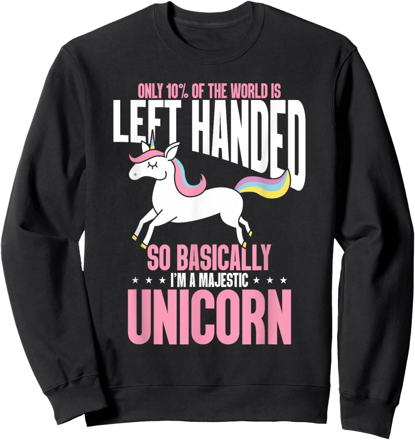 Funny Left Handed So Basically I'm a Majestic Unicorn Sweatshirt - Sweatshirt | Black