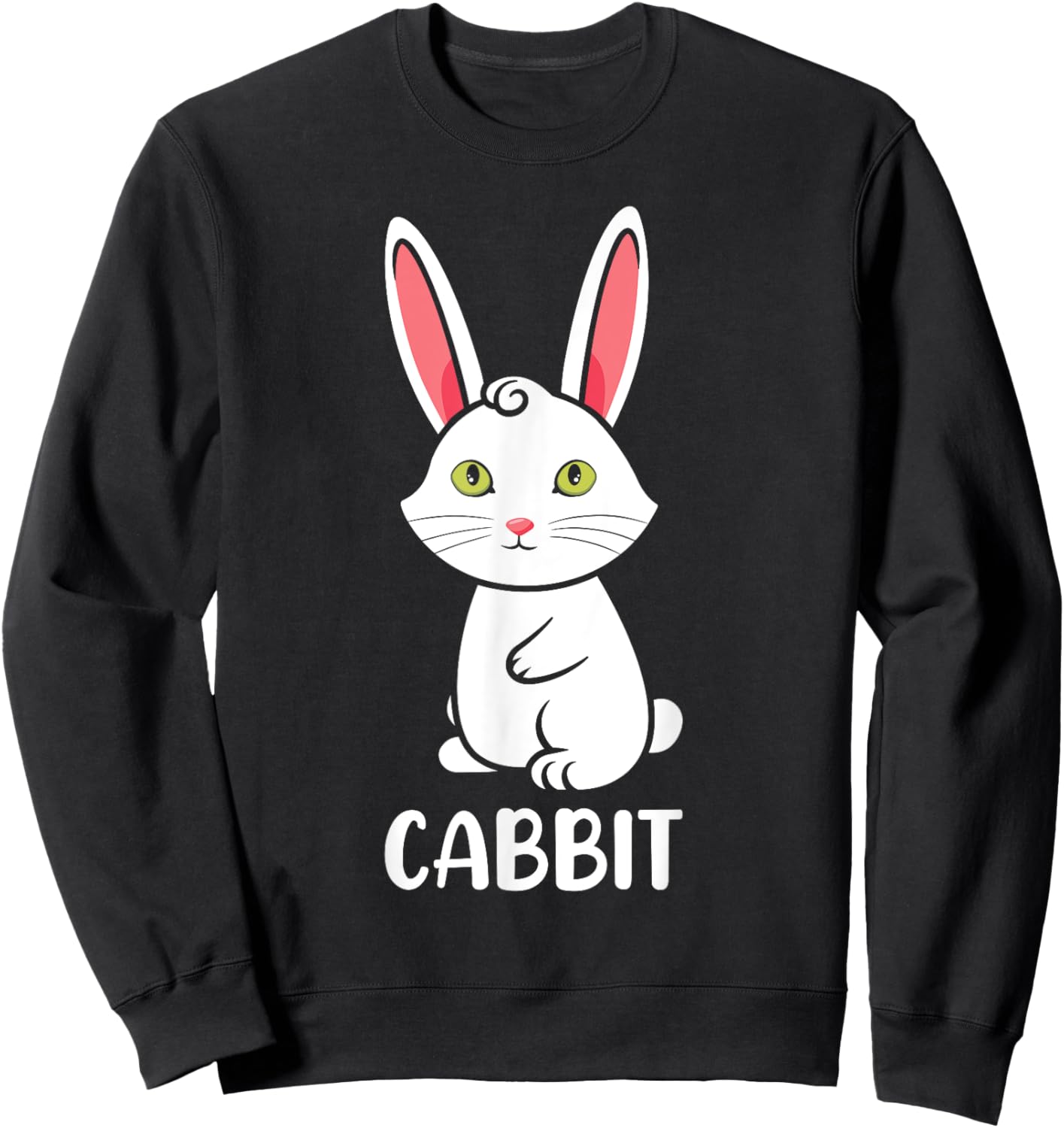 Lovely cat holder clothing cat rabbit lover cabbit Men Women Sweatshirt - Sweatshirt | Black