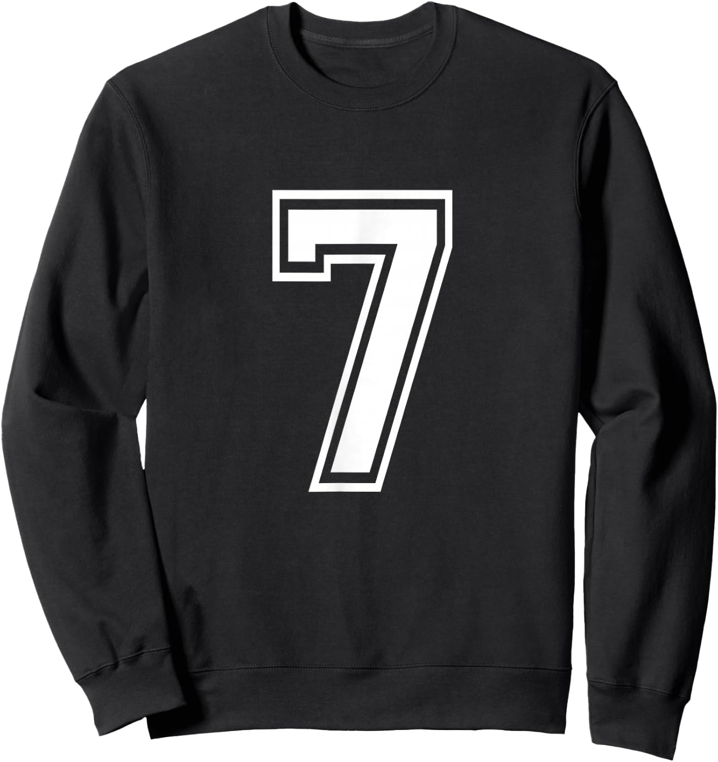 Number 7 Front + Back Varsity Sports Team 7th Birthday Sweatshirt - Sweatshirt | Black