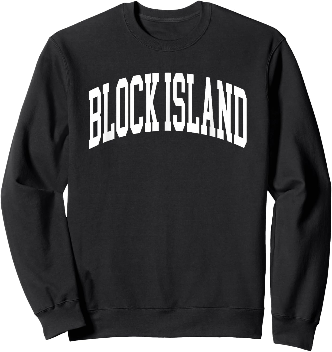 Retro Block Island Rhode Island Souvenir Athletic Throwback Sweatshirt - Sweatshirt | Black