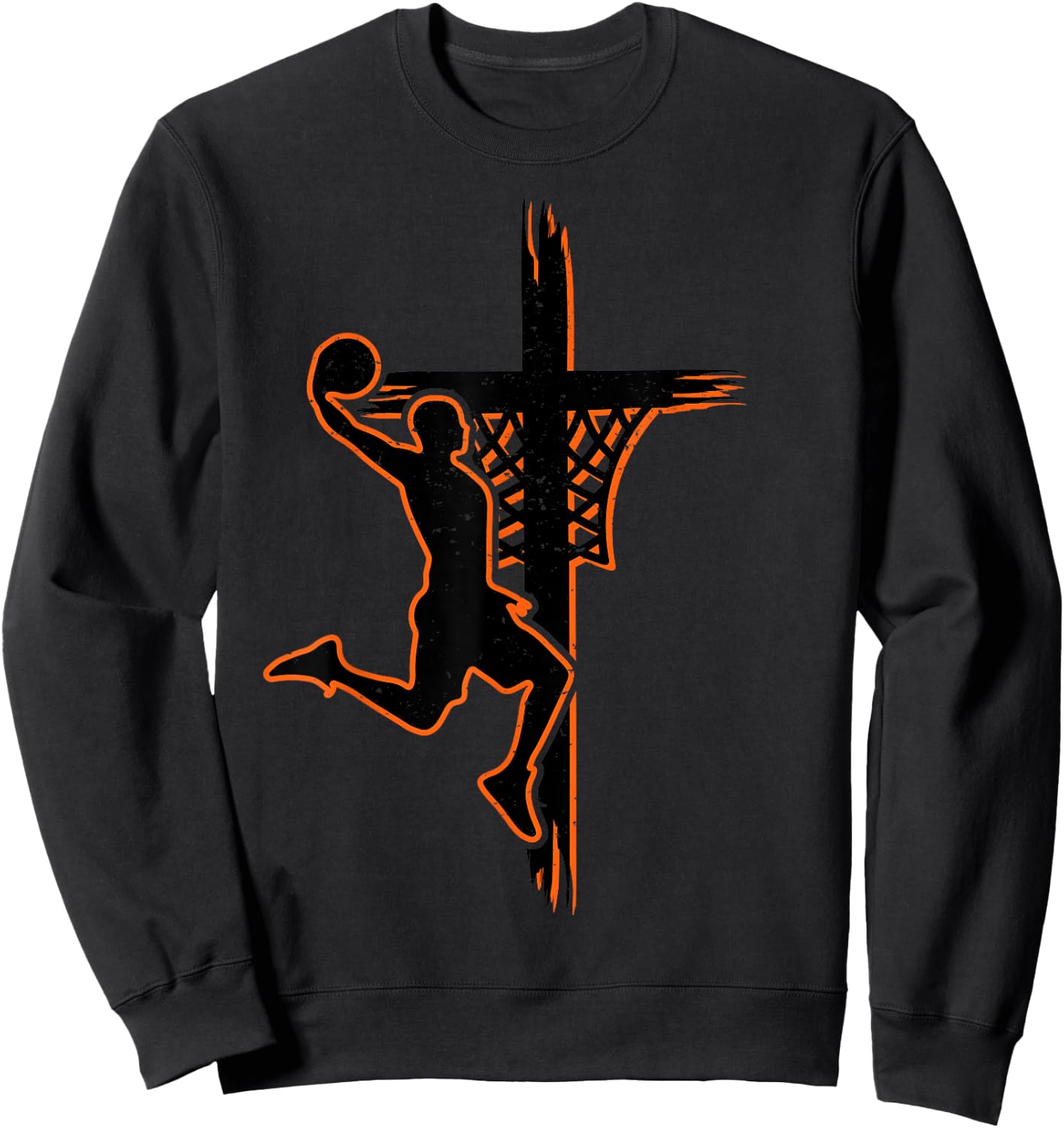 Christian basketball jesus christ basketball religious funny Sweatshirt - Sweatshirt | Black
