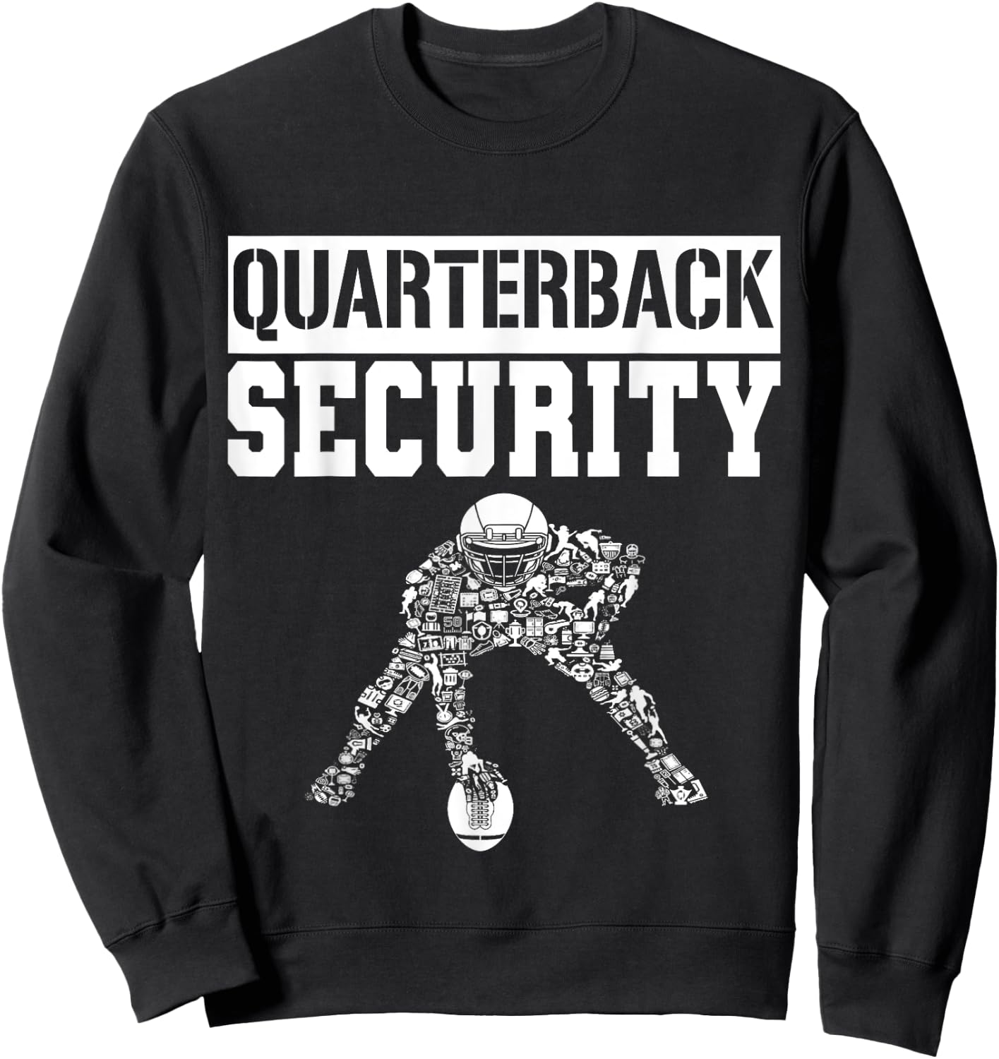 Football Offensive Lineman Quarterback Protection Security Sweatshirt - Sweatshirt | Black