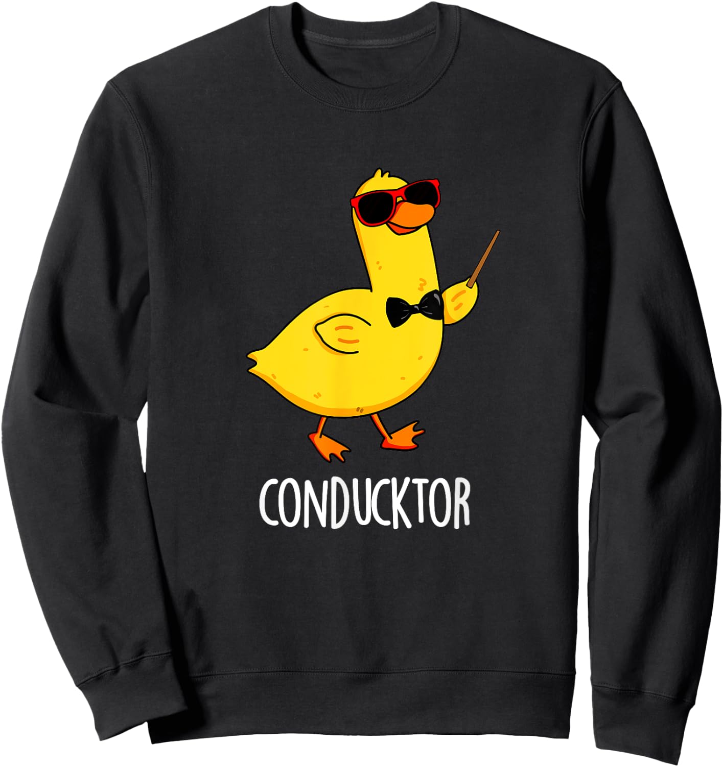 Con-duck-tor Funny Conductor Duck Pun Sweatshirt - Sweatshirt | Black