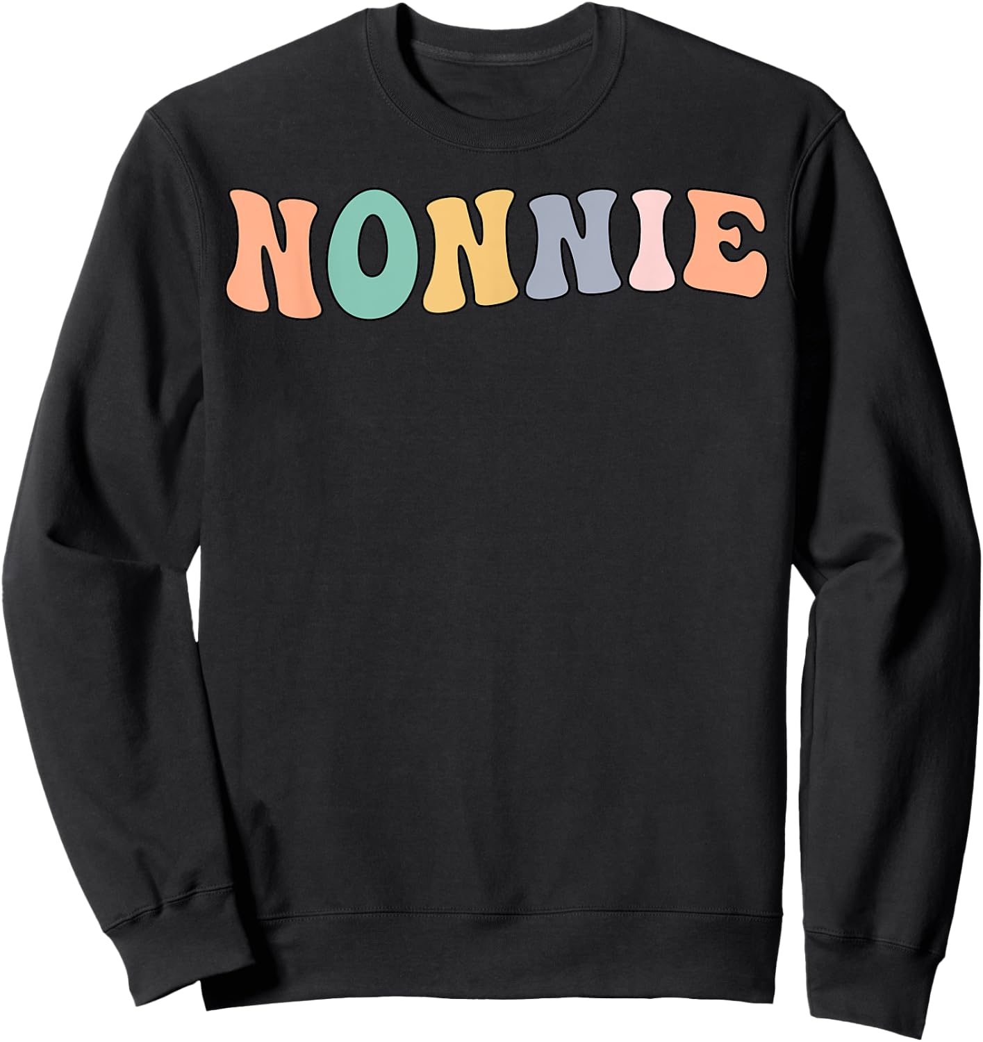 Groovy Nonnie Grandmother Nonnie Grandma Sweatshirt - Sweatshirt | Black