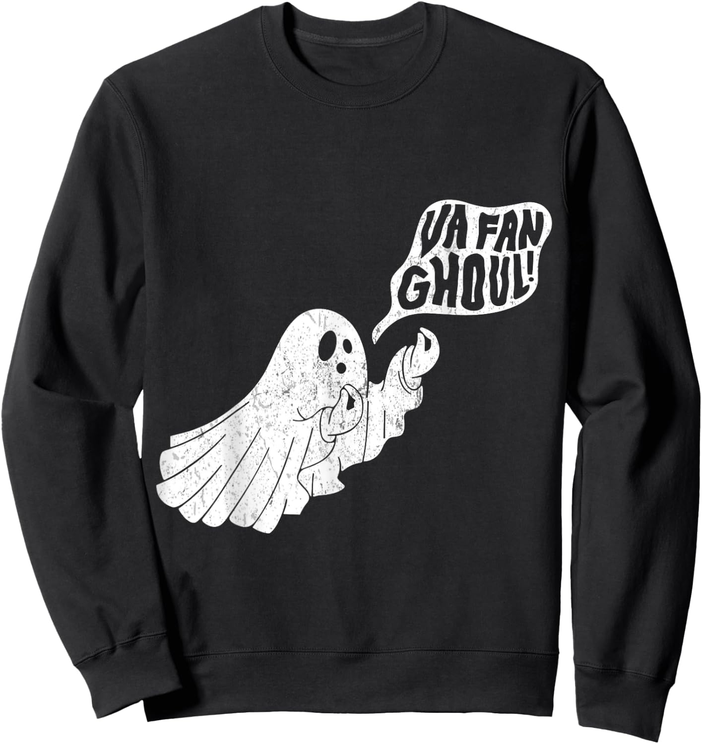 VA Fan Ghoul Funny Italian Ghost Halloween Sweatshirt - Sweatshirt | Black