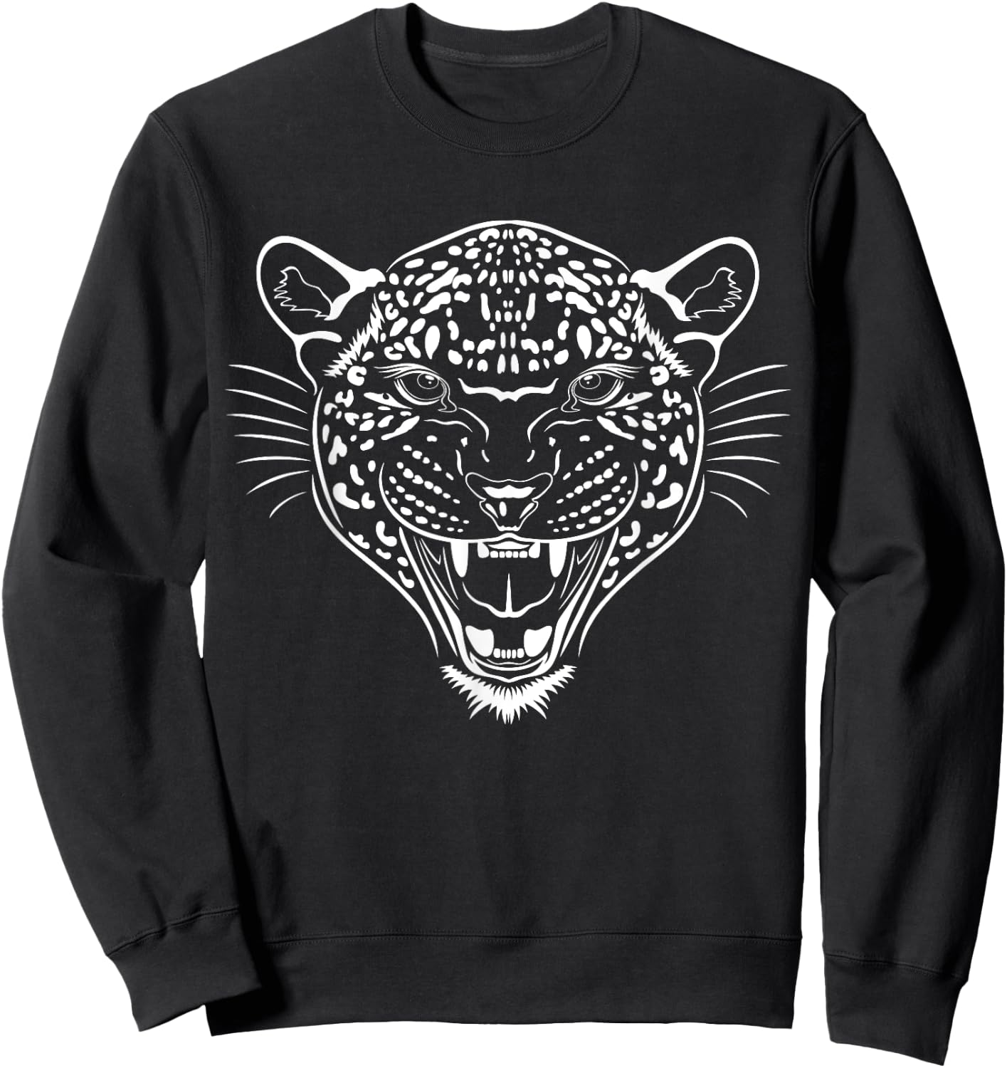 Leopard Head Leo Tattoo for Cat Wildcat Lovers Animal Print Women Sweatshirt - Sweatshirt | Black
