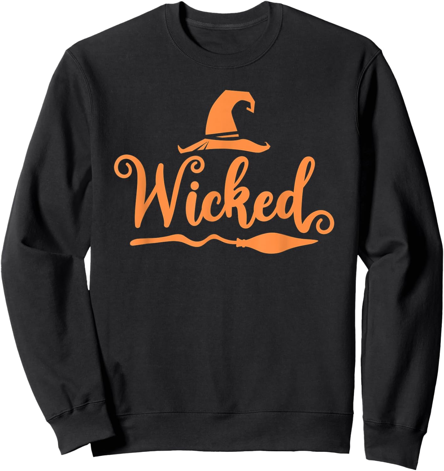 Wicked with Witch Hat in orange Halloween Sweatshirt - Sweatshirt | Black