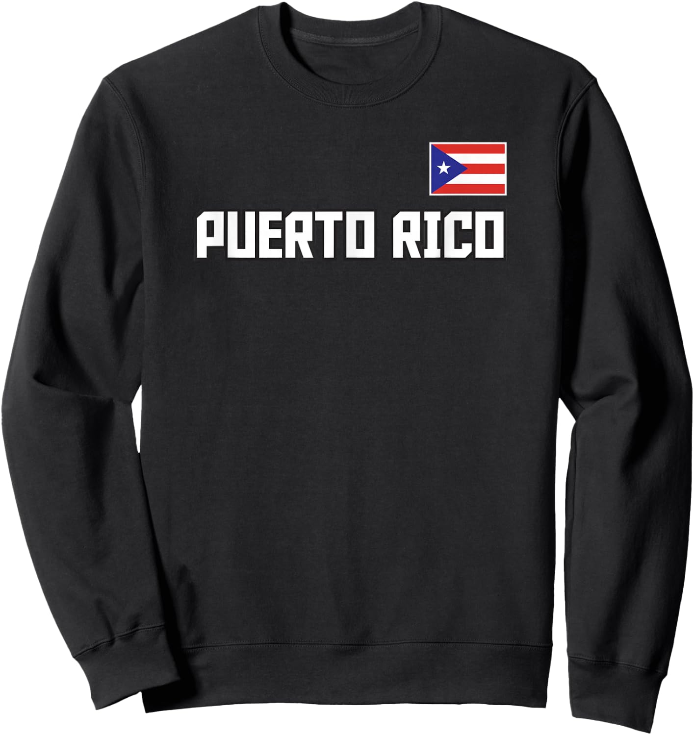 Puerto Rico Flag Puerto Rican Pride Athletic Style Country Sweatshirt - Sweatshirt | Black