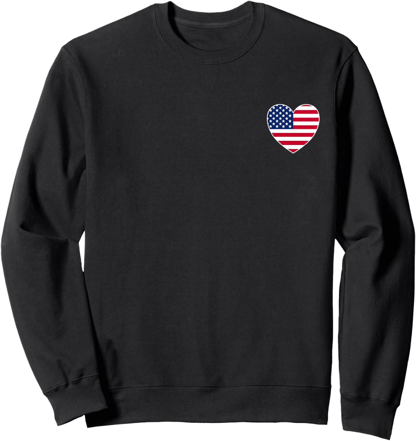I Heart the USA - Fun American Flag Heart Sweatshirt - Sweatshirt | Black