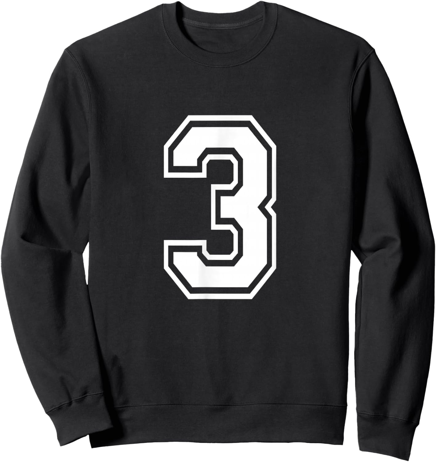 Number 3 Varsity Sports Team Jersey 3rd Birthday 3 Years Sweatshirt - Sweatshirt | Black
