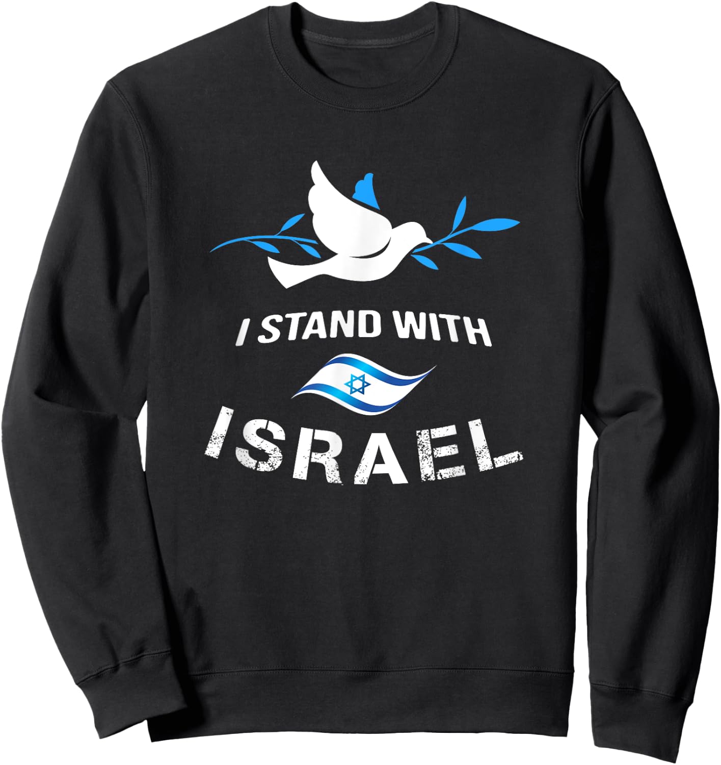 I Stand With Israel Shirts Israeli Flag Jewish Star Of David Sweatshirt - Sweatshirt | Black