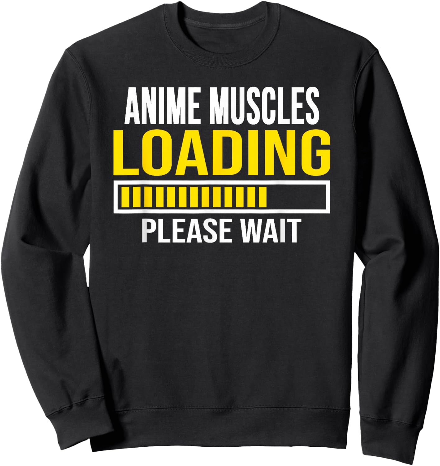 Anime Muscles Loading Workout Fitness Sweatshirt - Sweatshirt | Black