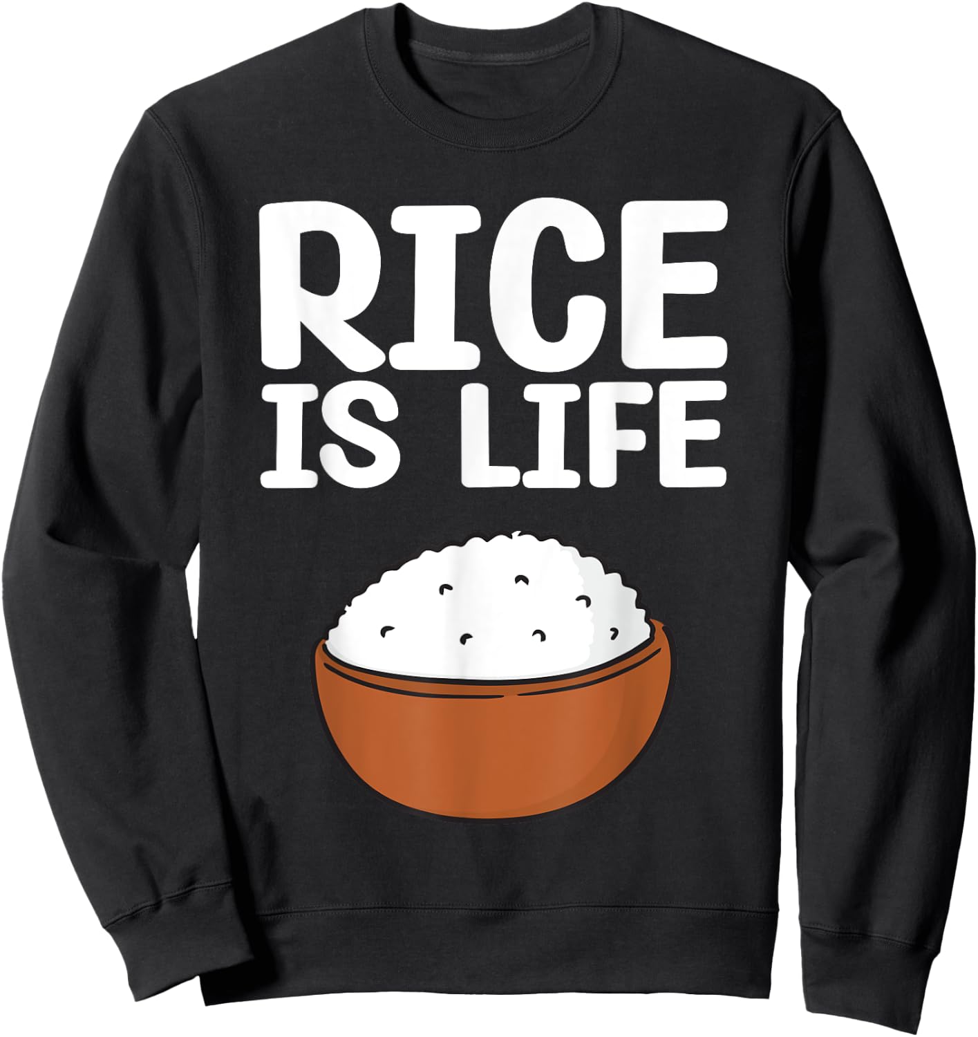 Cool Rice Design Women White Food Cooker Rice Lover Sweatshirt - Sweatshirt | Black