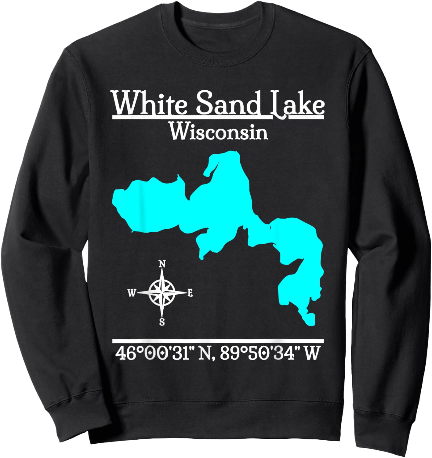 White Sand Lake, Wisconsin Sweatshirt - Sweatshirt | Black