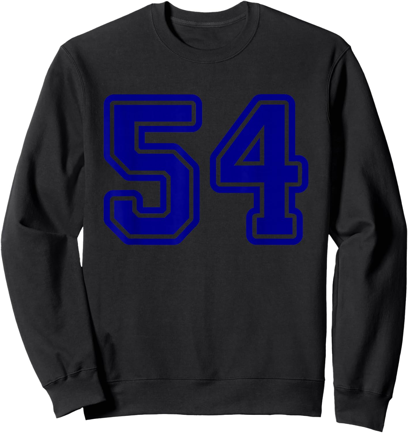 Number #54 Blue Sport Number 54 Sweatshirt - Sweatshirt | Black