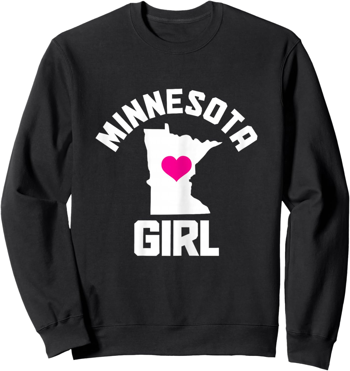 Minnesota Heart State Map for Girls Sweatshirt - Sweatshirt | Black