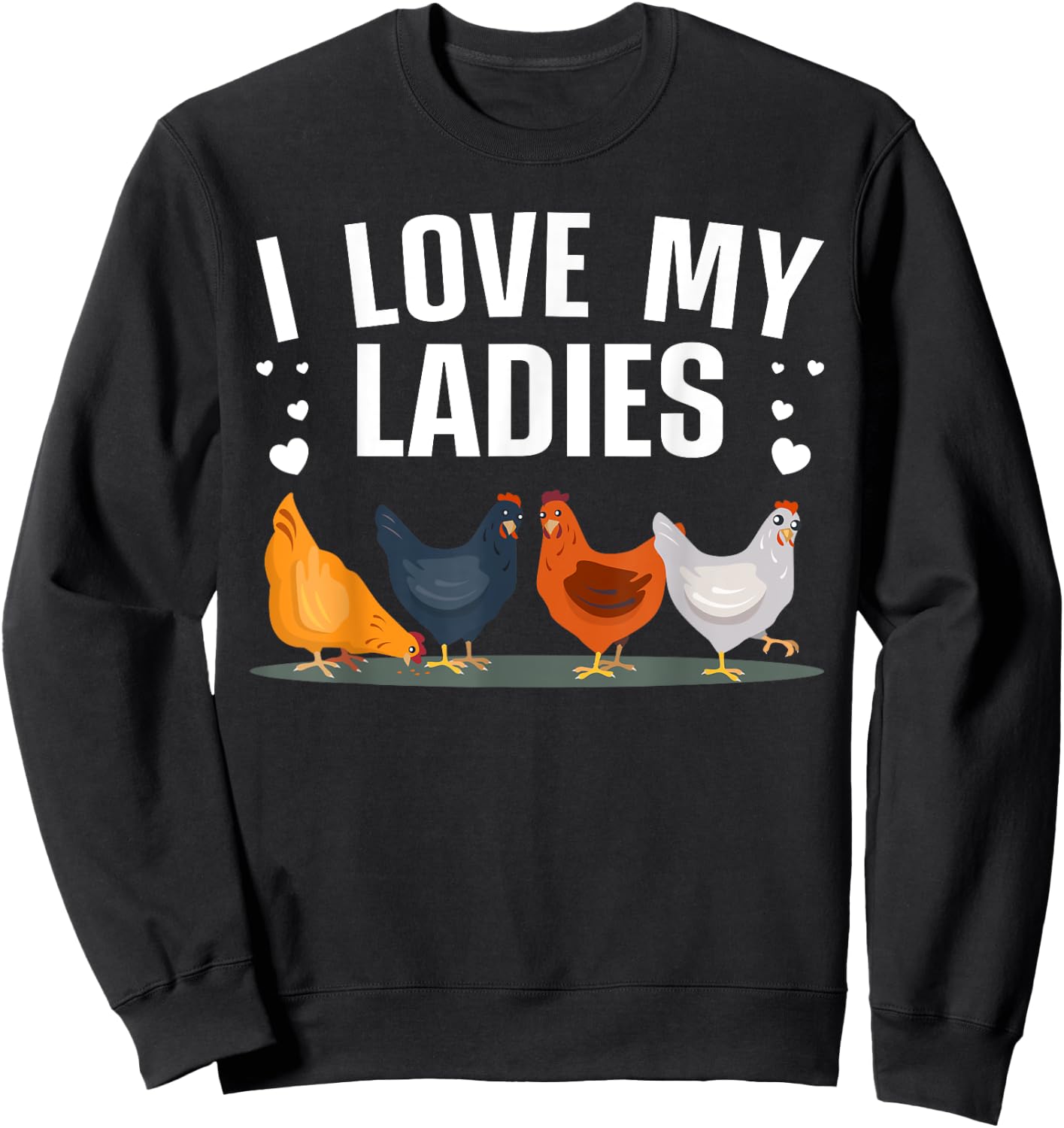 Funny Chicken Art Men Women Ladies Chicken Farmer Whisperer Sweatshirt - Sweatshirt | Black