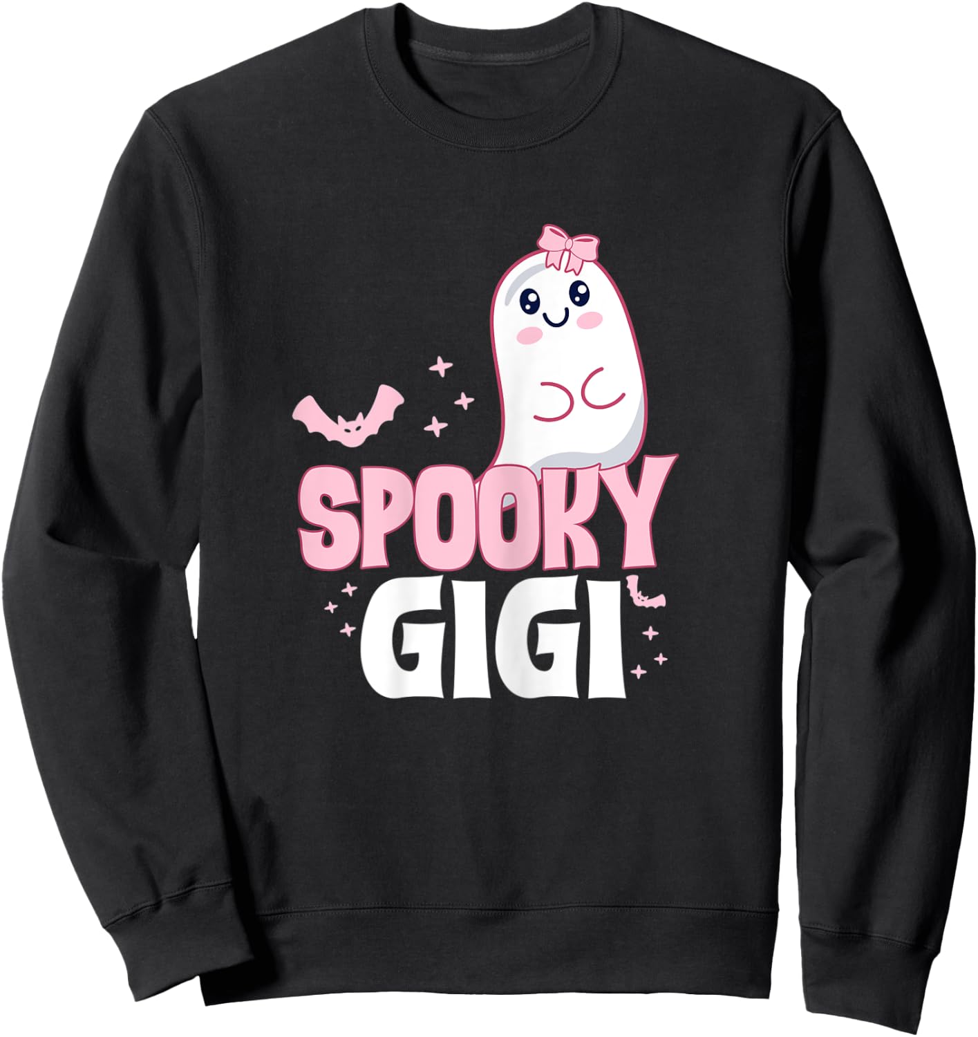 Spooky Gigi Family Cute Pink White Ghost Boo Halloween Nana Sweatshirt - Sweatshirt | Black