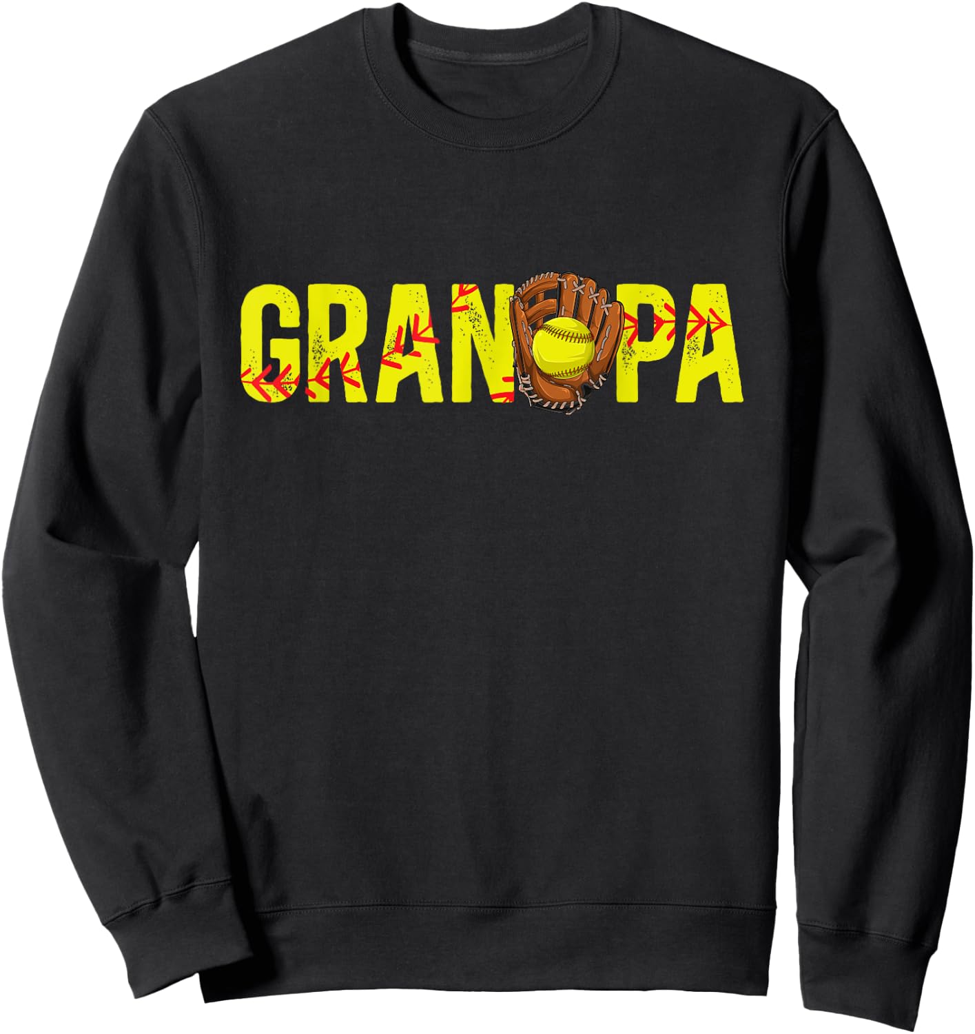 Grandpa Softball Grandpa Softball Player Grandfather Sweatshirt - Sweatshirt | Black