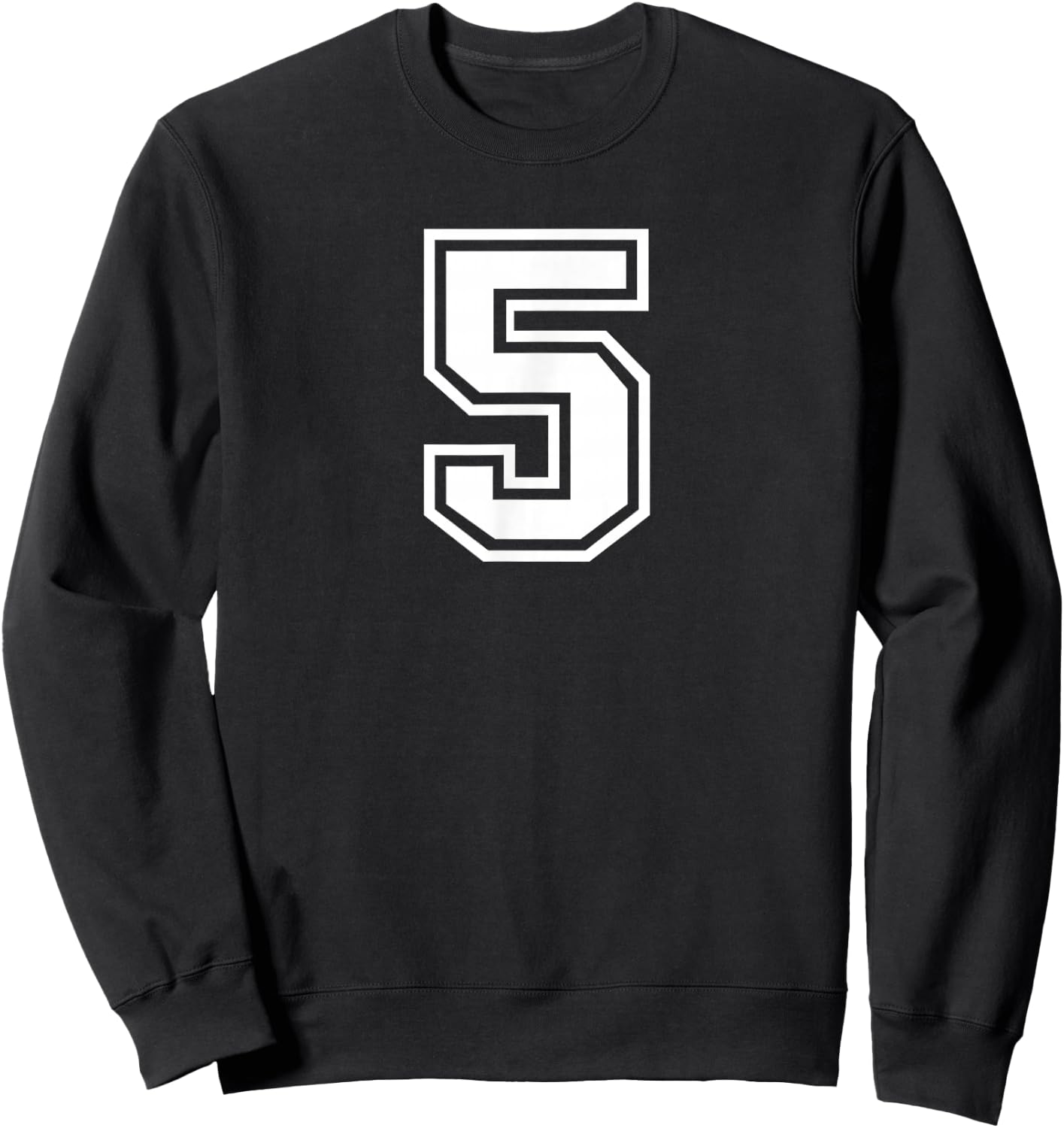 Number #5 Sports Team Sweatshirt - Sweatshirt | Black
